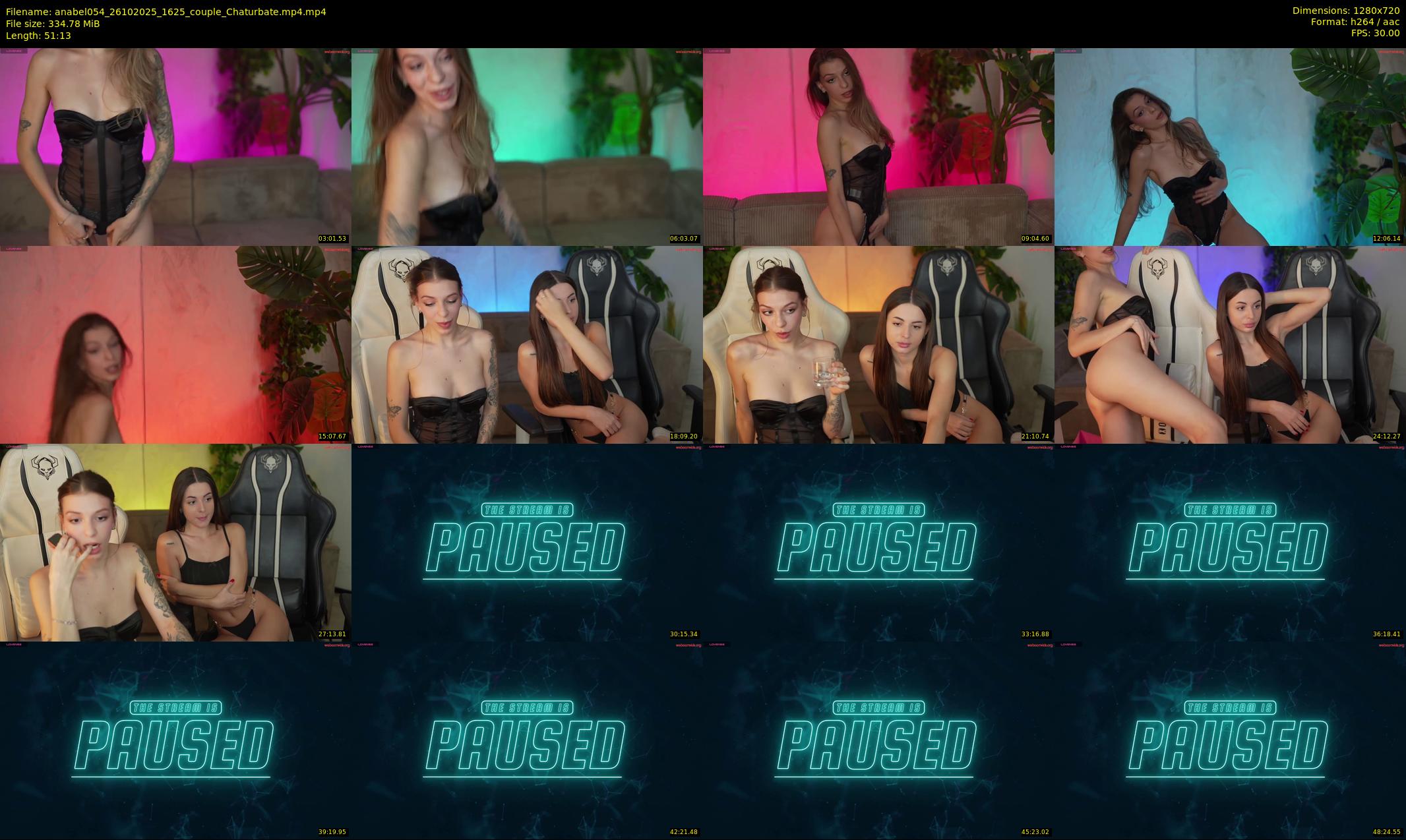 anabel054 — 52 minute Chaturbate female cam show recording, 720p, Oct 26, 2025