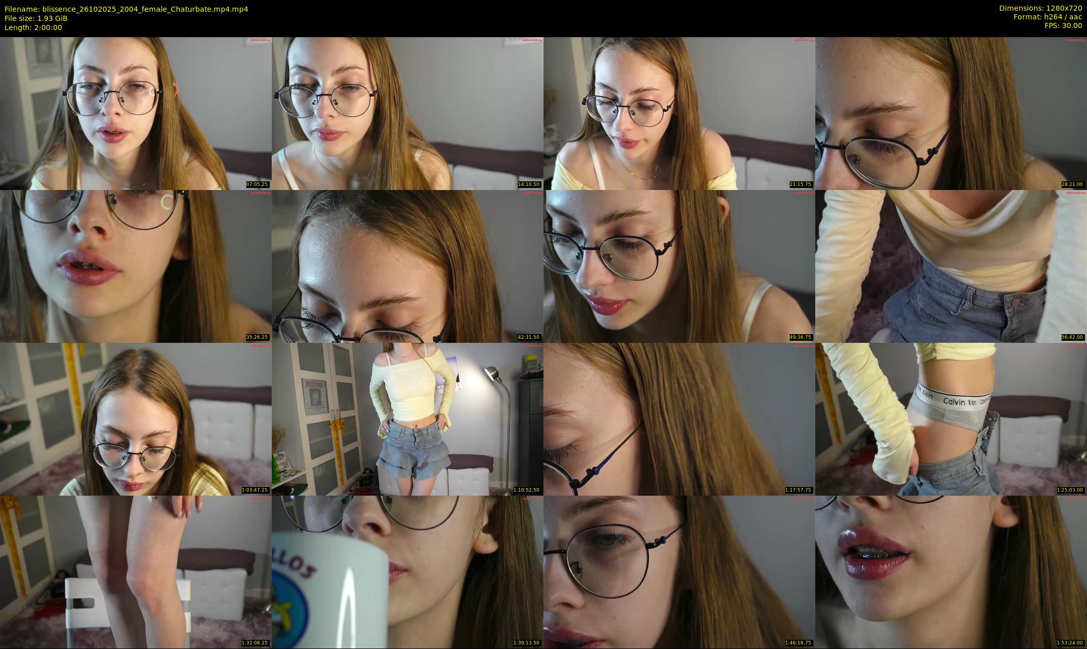 blissence — 120 minute Chaturbate female cam show recording, 720p, Oct 26, 2025