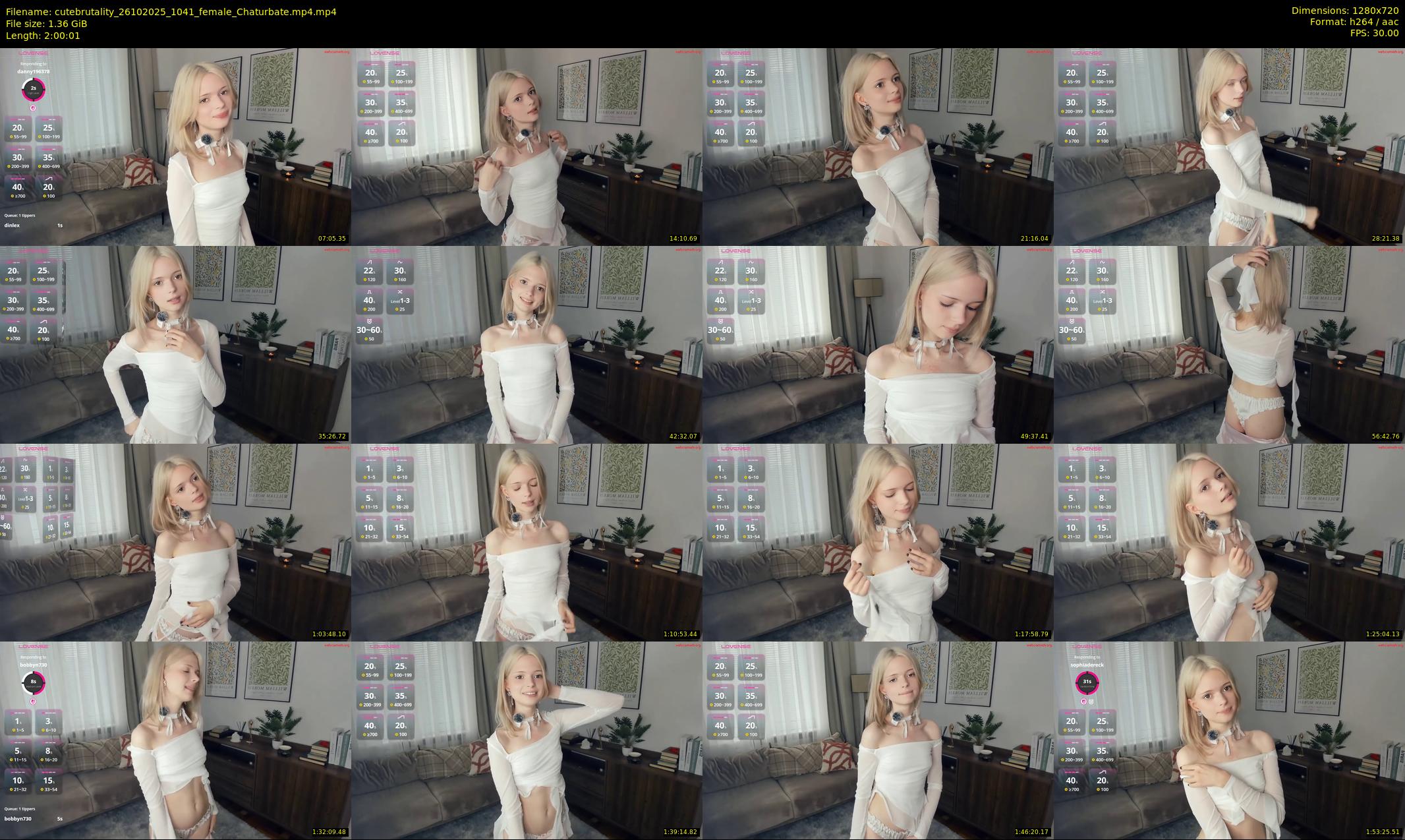 cutebrutality — 121 minute Chaturbate female cam show recording, 720p, Oct 26, 2025