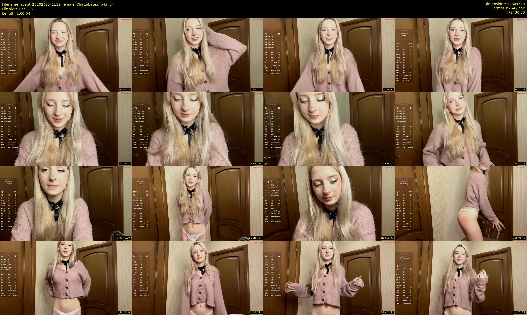 evaqt — 121 minute Chaturbate female cam show recording, 720p, Oct 26, 2025