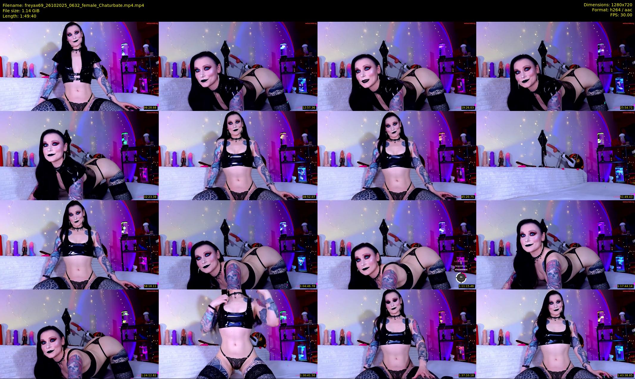 freyax69 — 110 minute Chaturbate female cam show recording, 720p, Oct 26, 2025