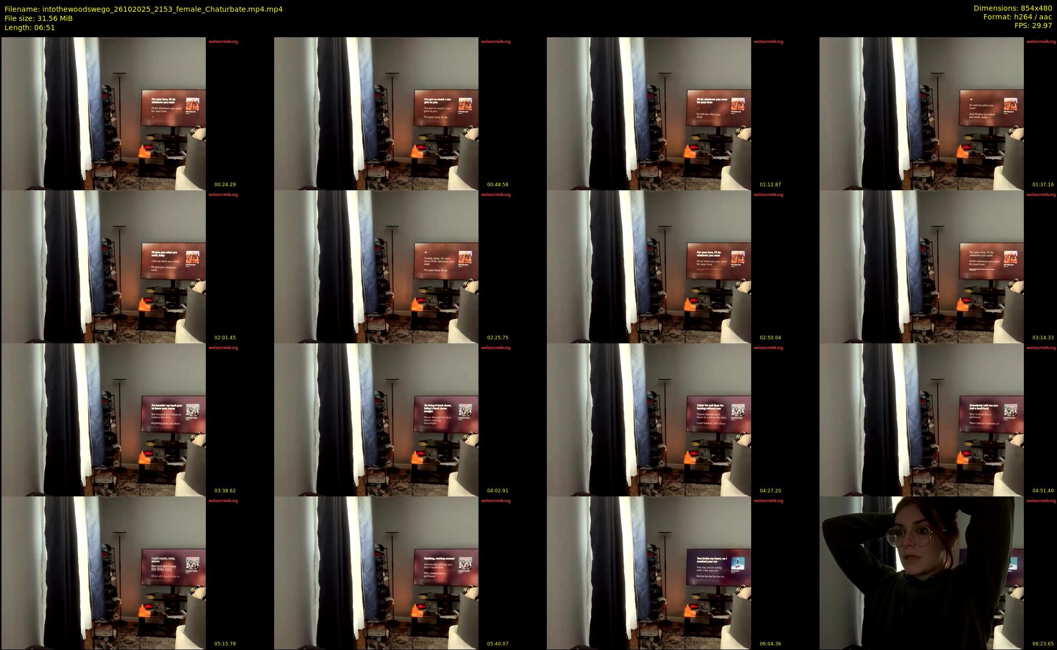 intothewoodswego — 7 minute Chaturbate female cam show recording, 480p, Oct 26, 2025