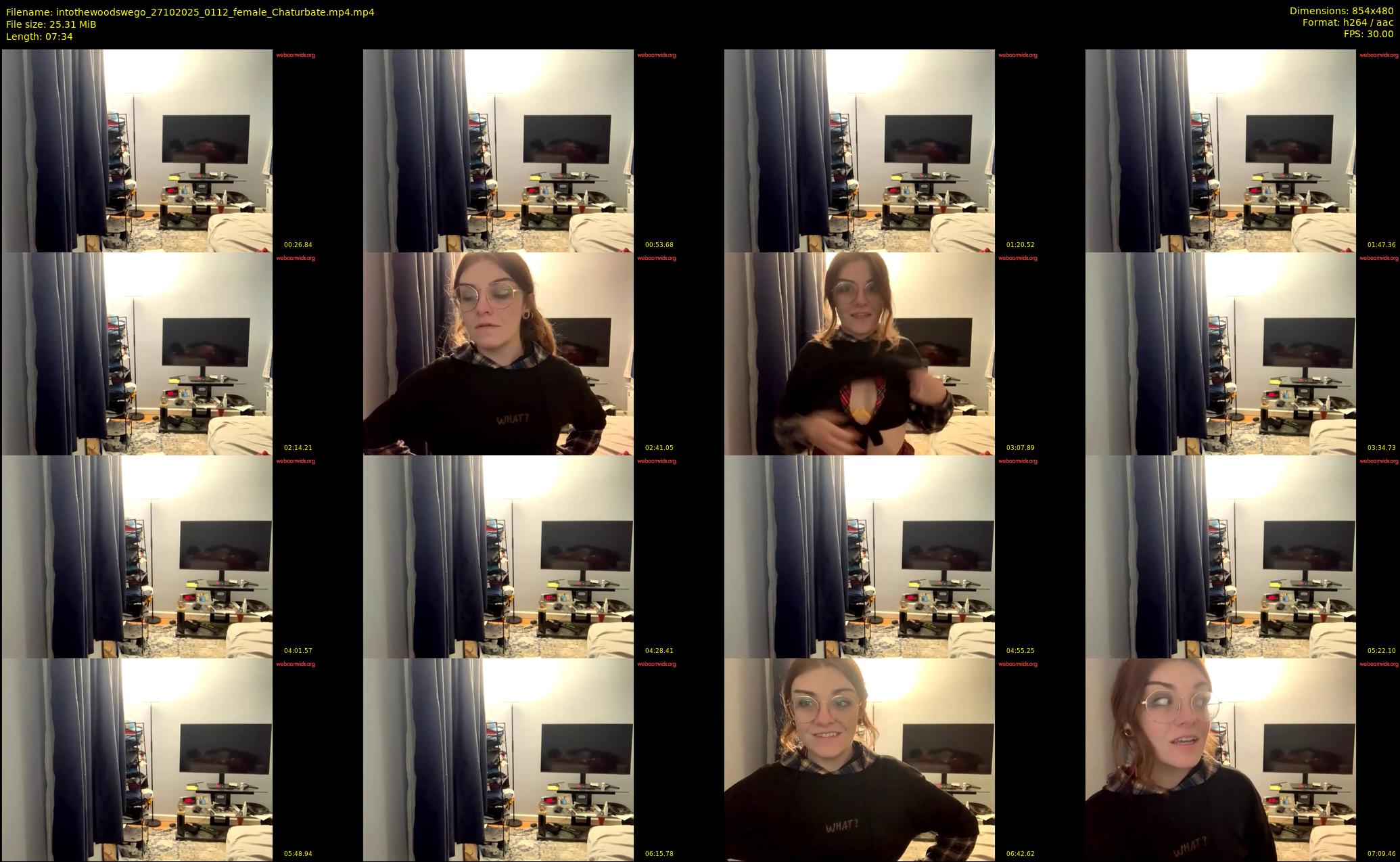 intothewoodswego — 8 minute Chaturbate female cam show recording, 480p, Oct 27, 2025
