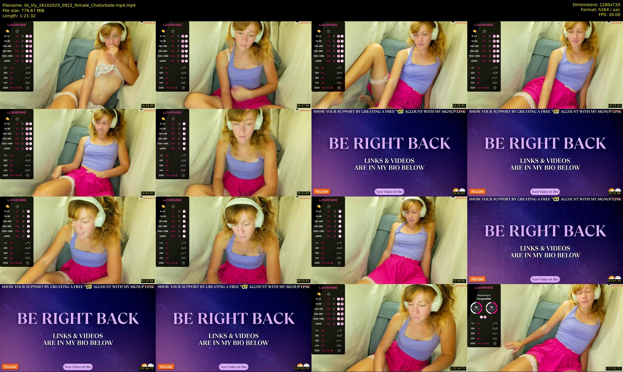 its_lily — 82 minute Chaturbate female cam show recording, 720p, Oct 26, 2025
