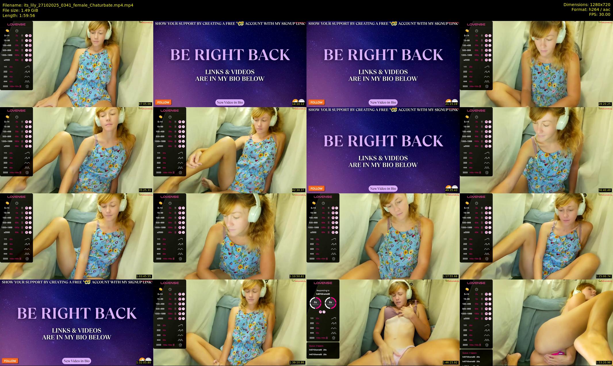 its_lily — 120 minute Chaturbate female cam show recording, 720p, Oct 27, 2025