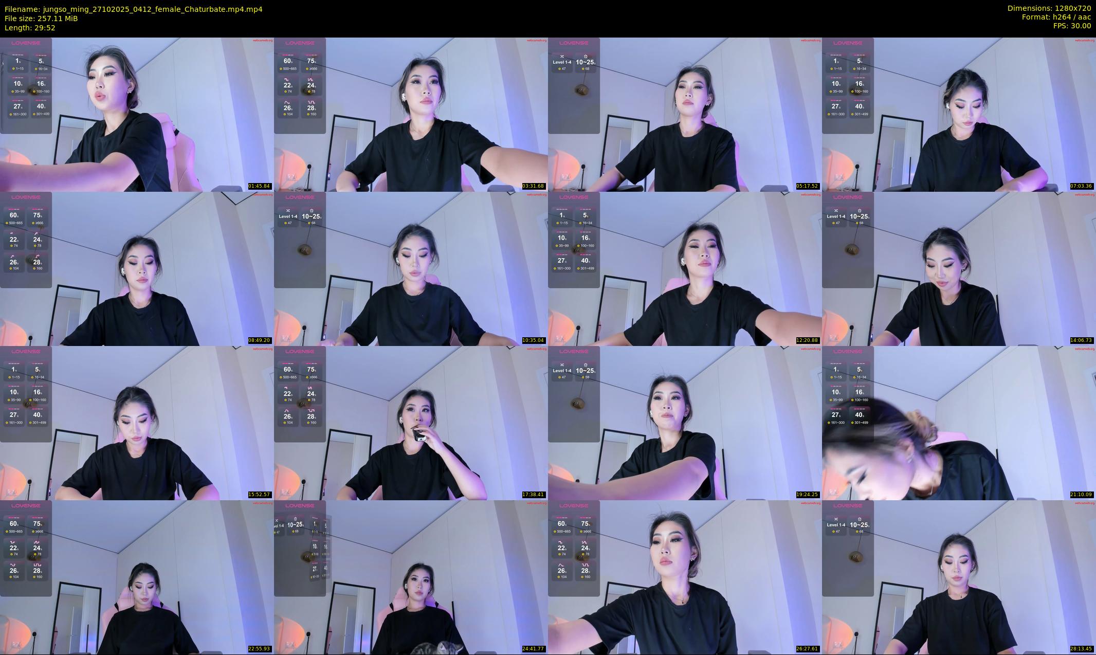 jungso_ming — 30 minute Chaturbate female cam show recording, 720p, Oct 27, 2025
