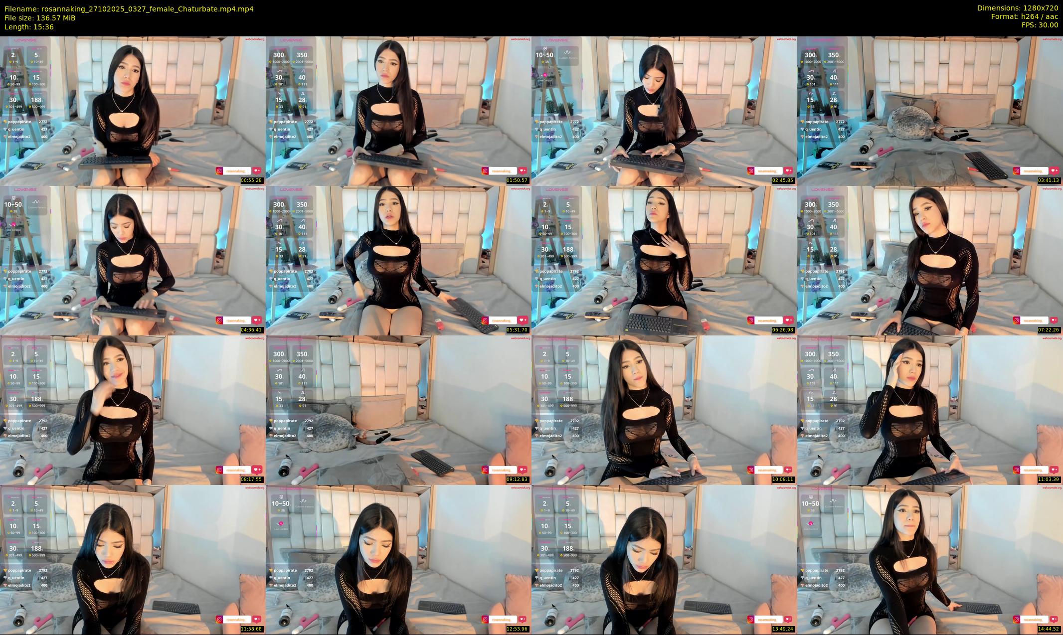 rosannaking — 16 minute Chaturbate female cam show recording, 720p, Oct 27, 2025