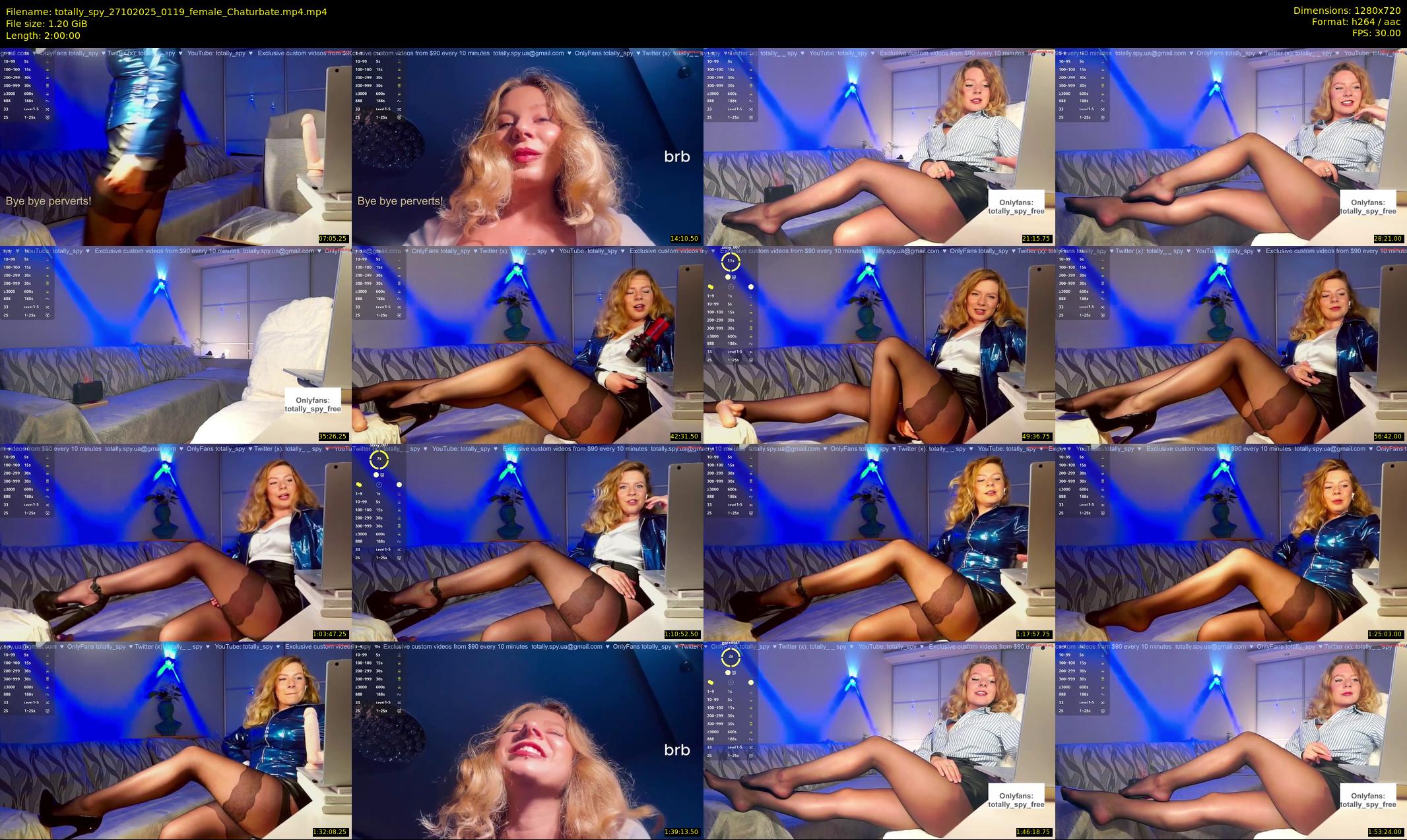 totally_spy — 120 minute Chaturbate female cam show recording, 720p, Oct 27, 2025
