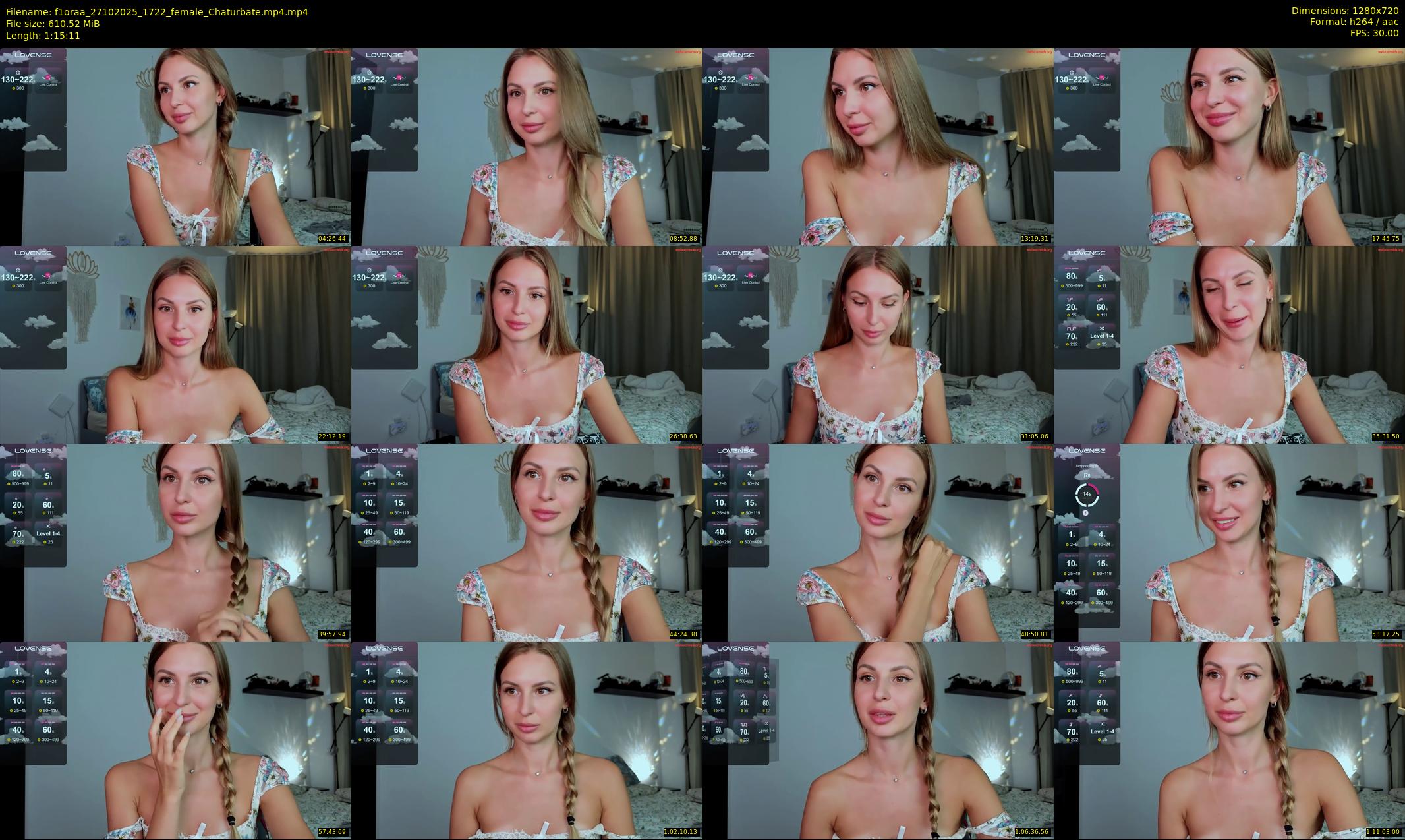 f1oraa — 76 minute Chaturbate female cam show recording, 720p, Oct 27, 2025