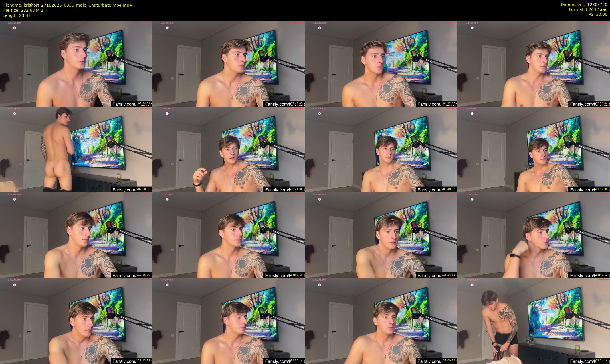 krishort — 24 minute Chaturbate male cam show recording, 720p, Oct 27, 2025