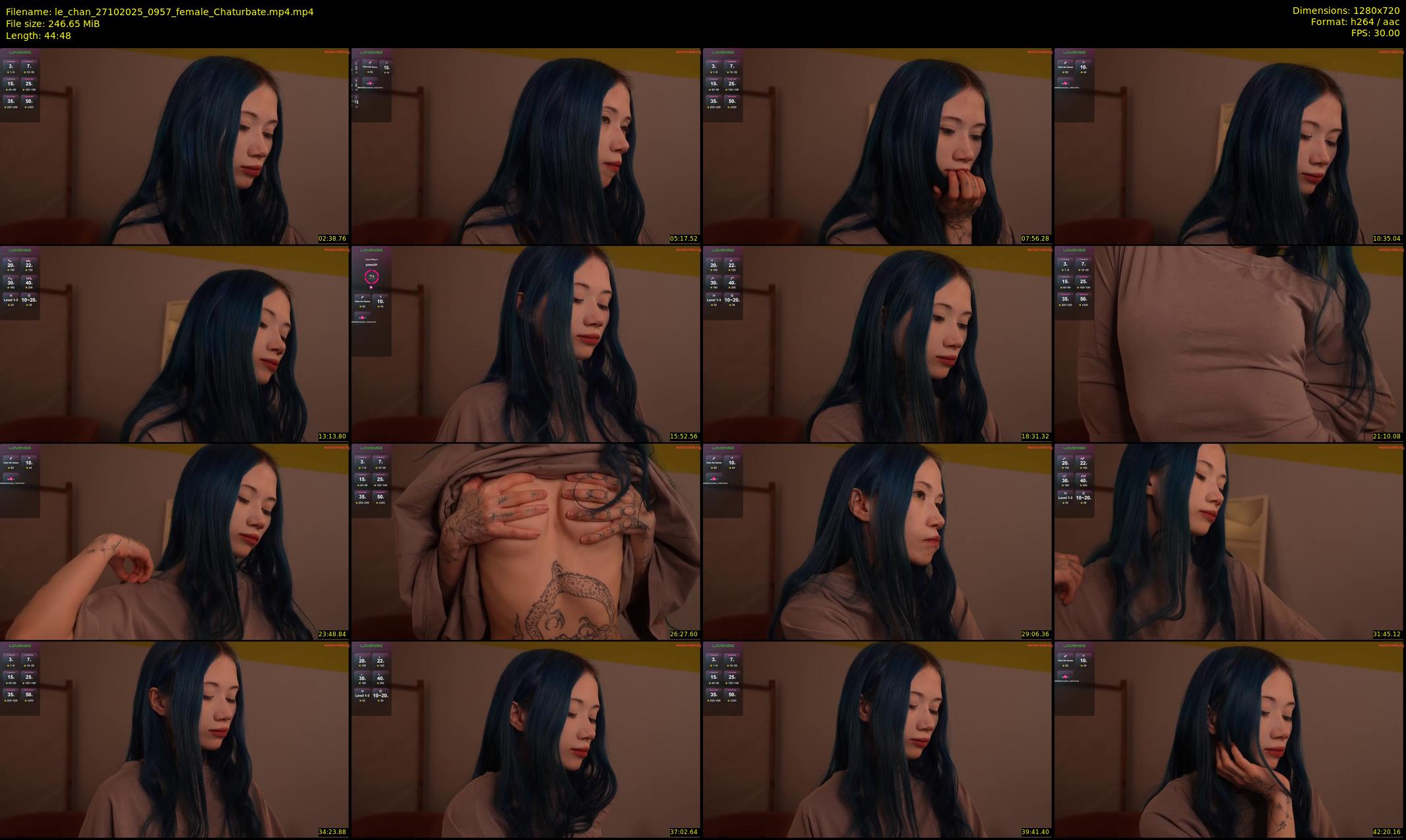 le_chan — 45 minute Chaturbate female cam show recording, 720p, Oct 27, 2025