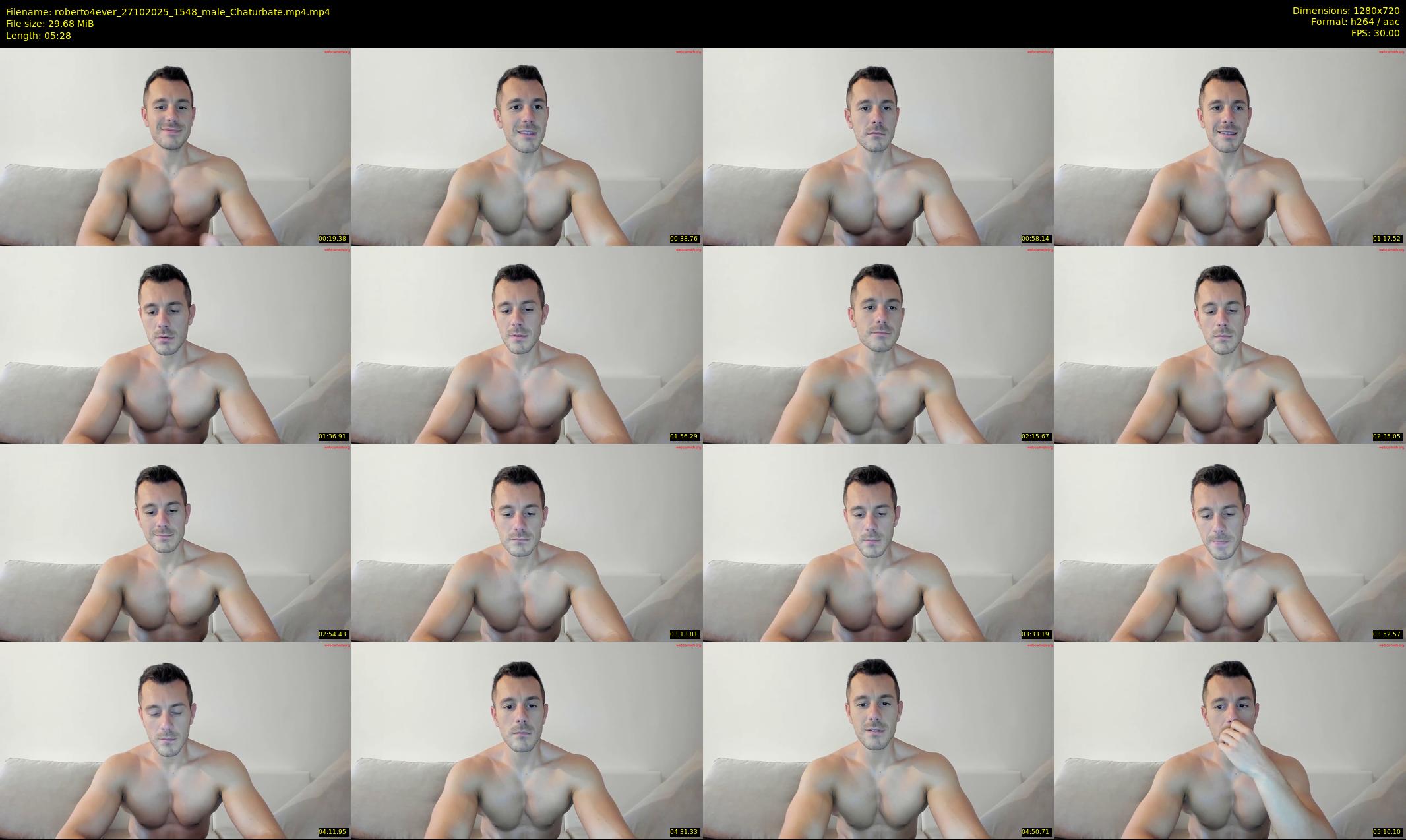 roberto4ever — 6 minute Chaturbate male cam show recording, 720p, Oct 27, 2025