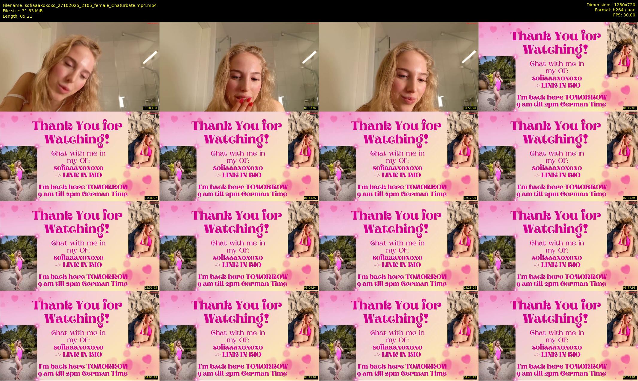 sofiaaaxoxoxo — 6 minute Chaturbate female cam show recording, 720p, Oct 27, 2025