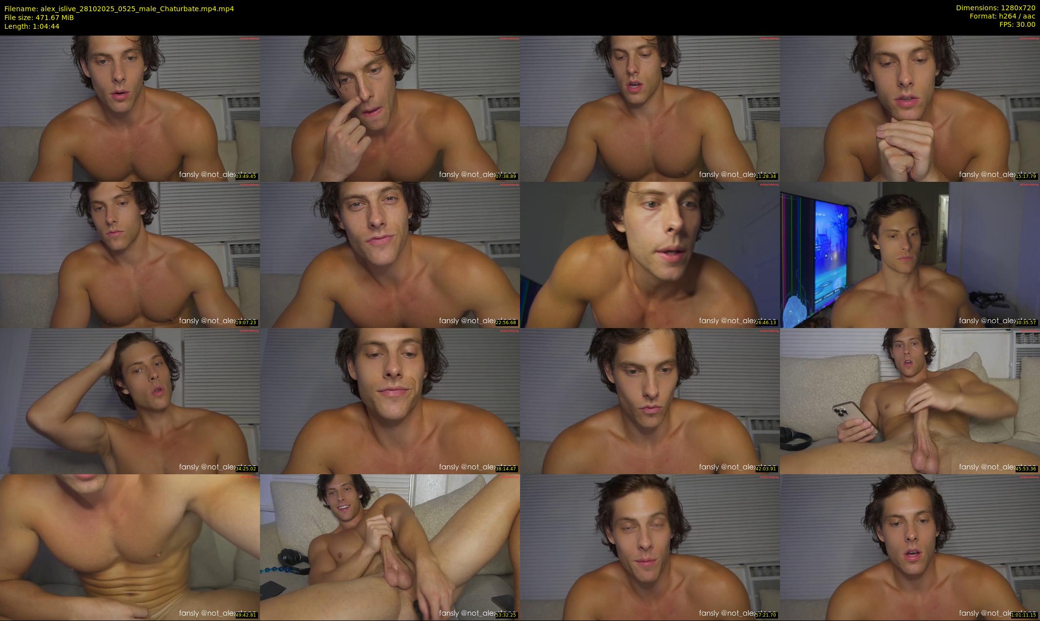 alex_islive — 65 minute Chaturbate male cam show recording, 720p, Oct 28, 2025