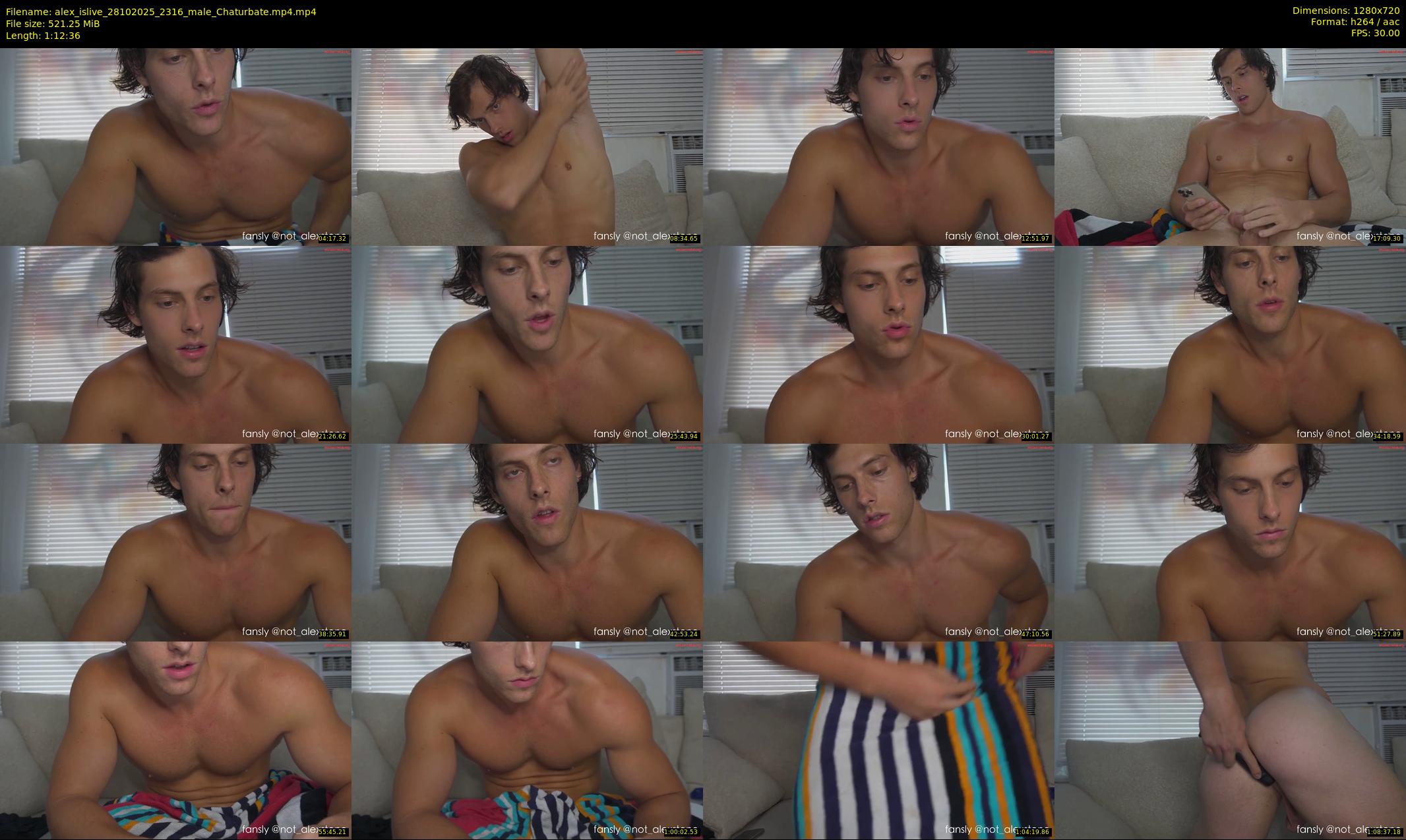 alex_islive — 73 minute Chaturbate male cam show recording, 720p, Oct 28, 2025