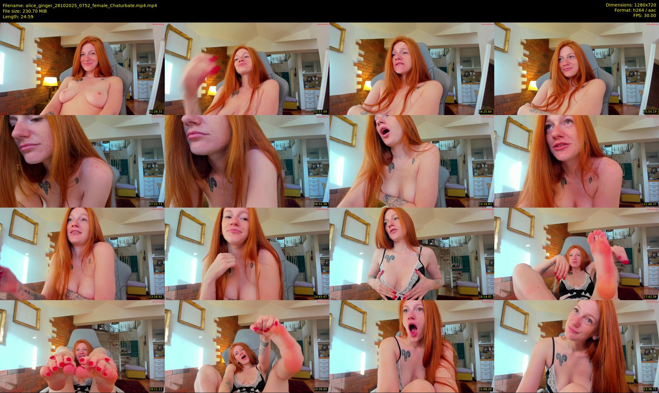 alice_ginger — 25 minute Chaturbate female cam show recording, 720p, Oct 28, 2025