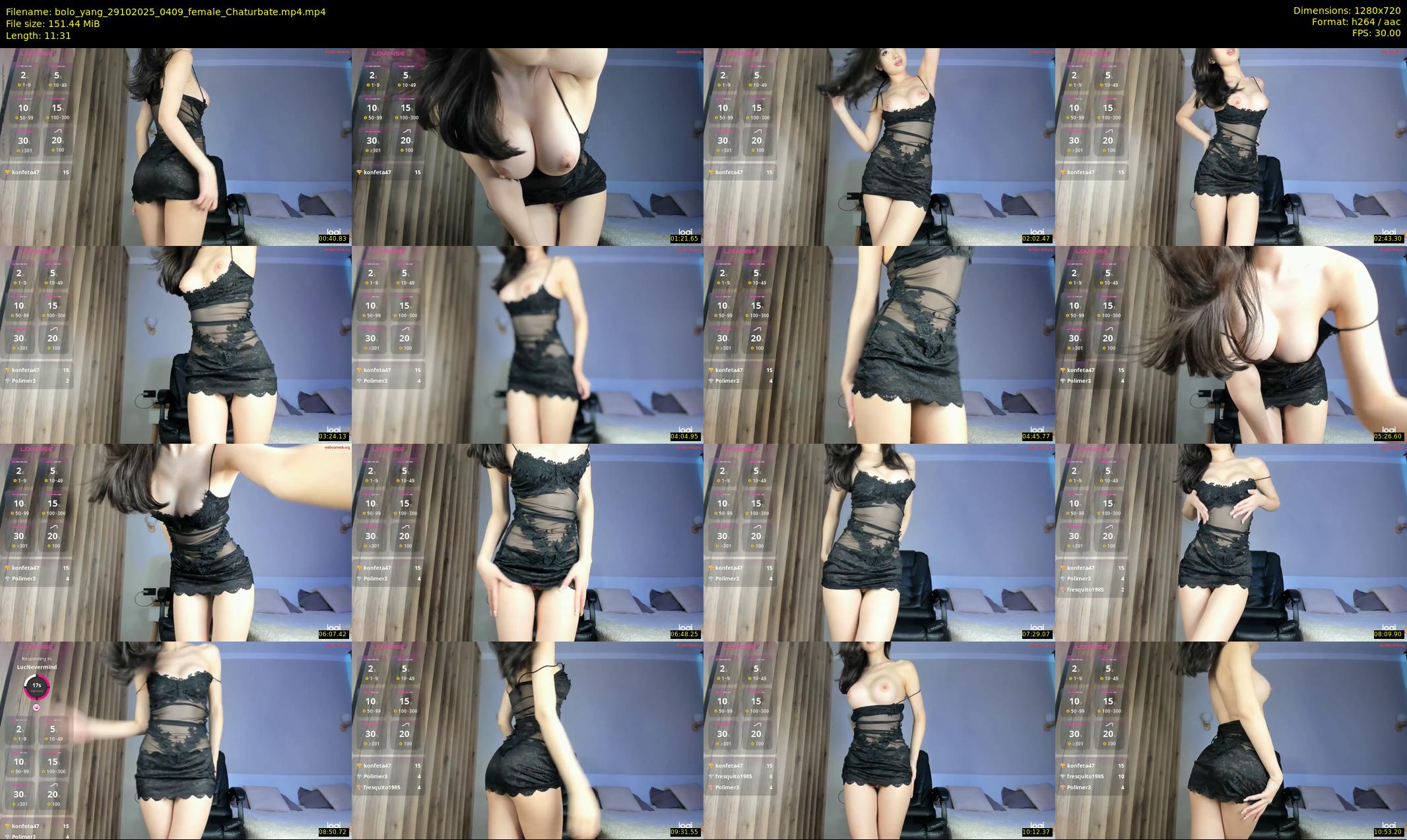 bolo_yang — 12 minute Chaturbate female cam show recording, 720p, Oct 29, 2025