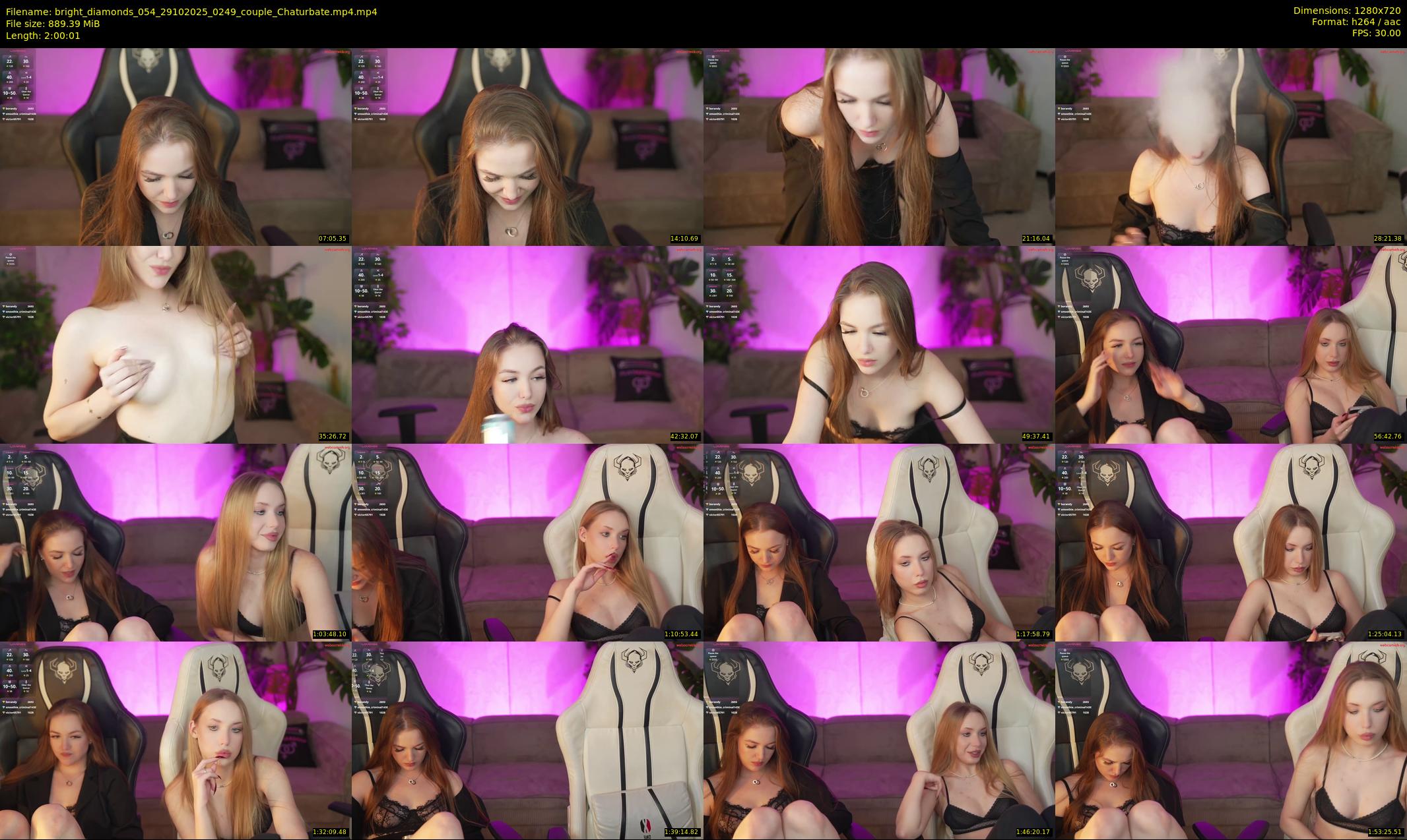 bright_diamonds_054 — 121 minute Chaturbate couple cam show recording, 720p, Oct 29, 2025