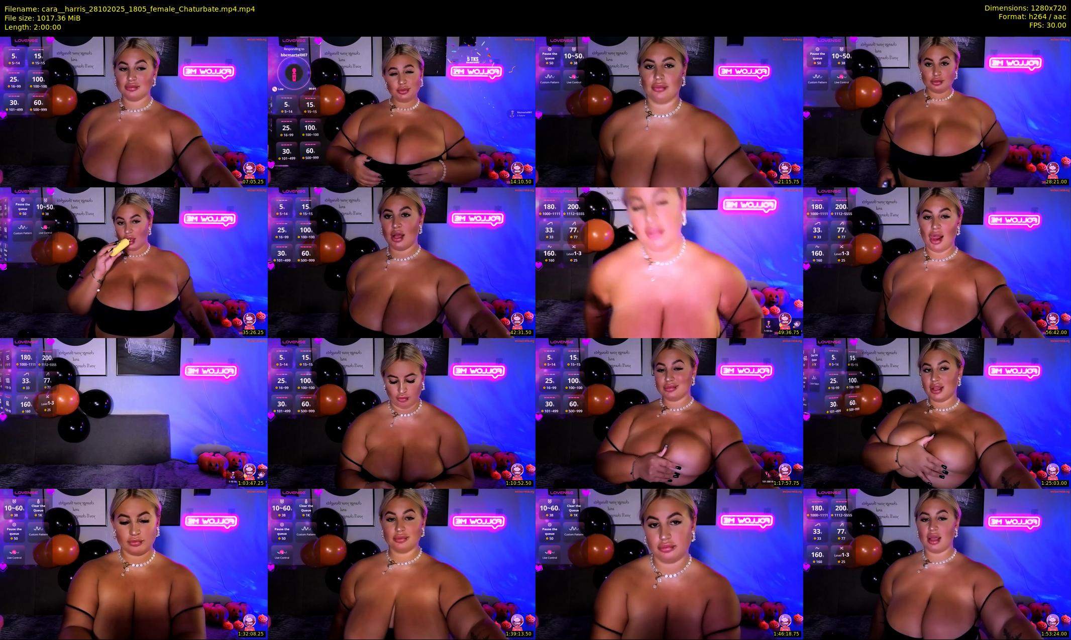 cara__harris — 120 minute Chaturbate female cam show recording, 720p, Oct 28, 2025