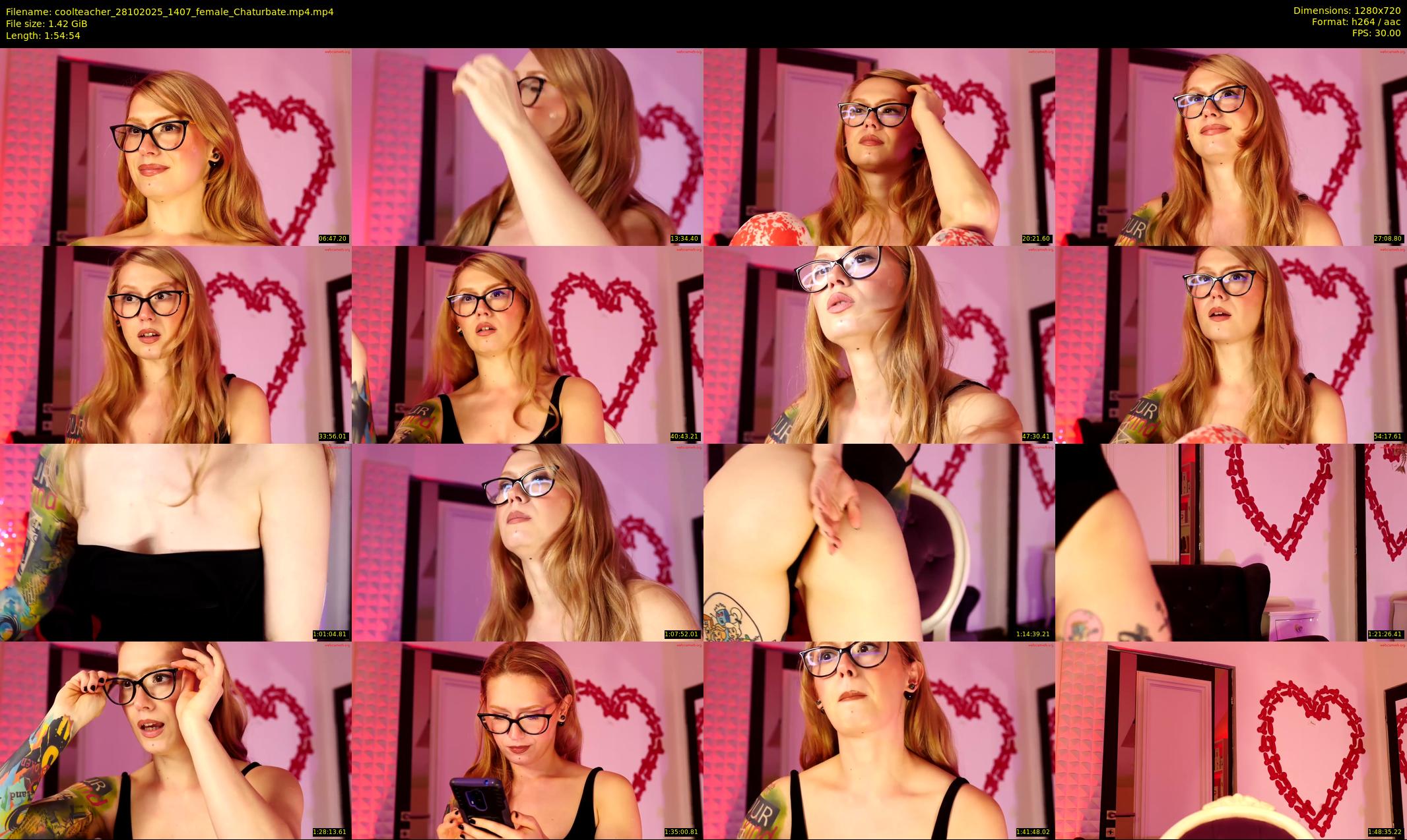 coolteacher — 115 minute Chaturbate female cam show recording, 720p, Oct 28, 2025