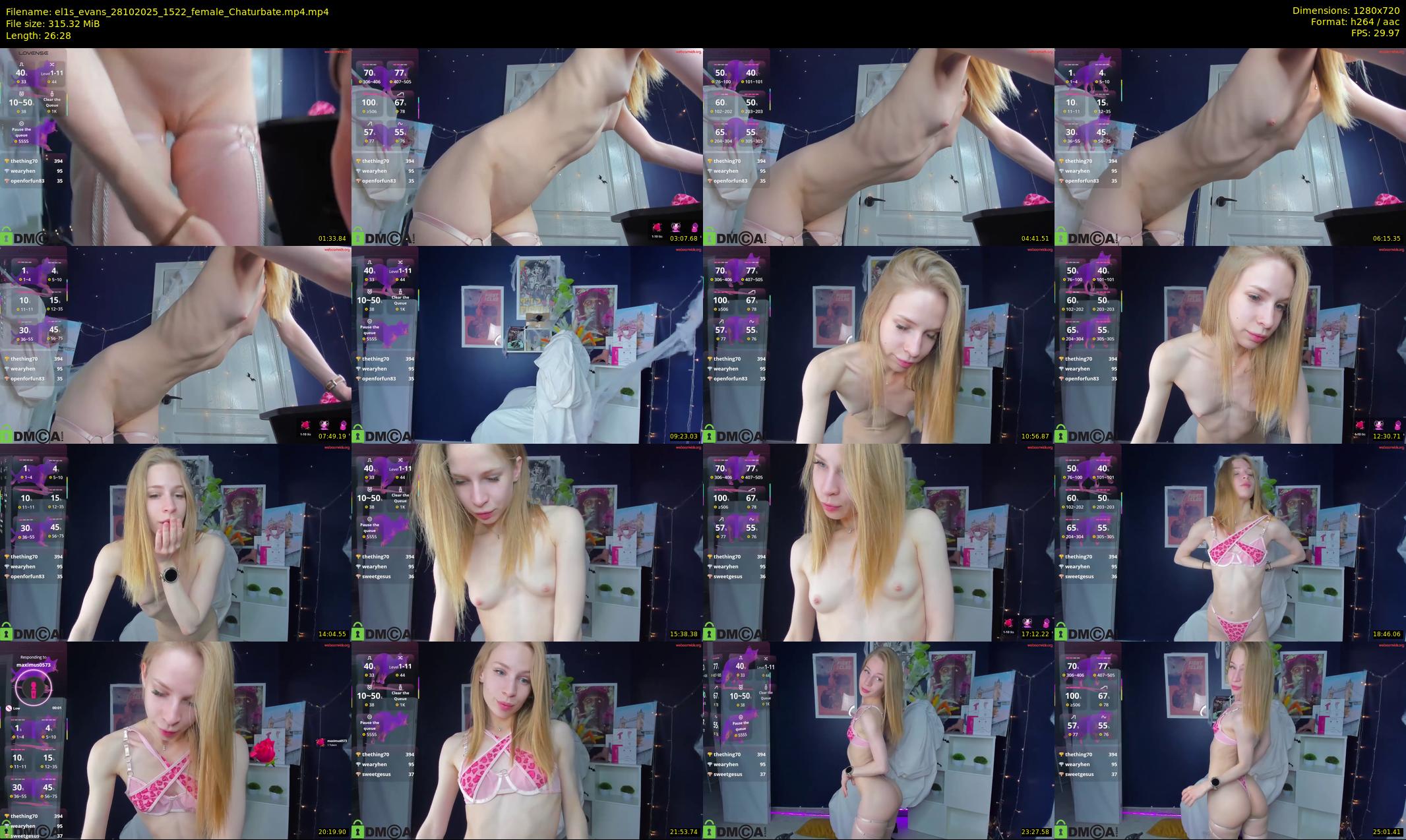 el1s_evans — 27 minute Chaturbate female cam show recording, 720p, Oct 28, 2025