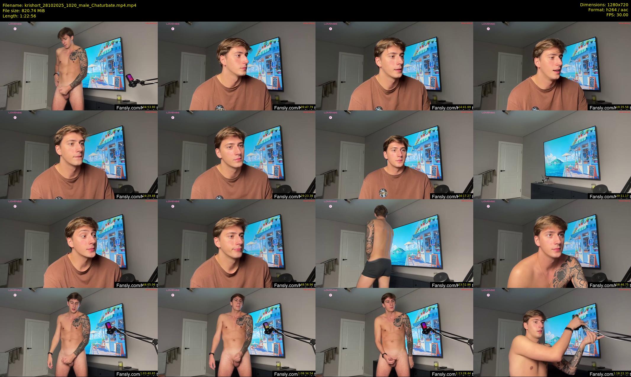 krishort — 83 minute Chaturbate male cam show recording, 720p, Oct 28, 2025