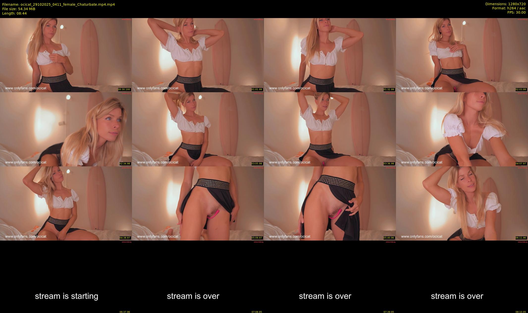 ocicat — 9 minute Chaturbate female cam show recording, 720p, Oct 29, 2025