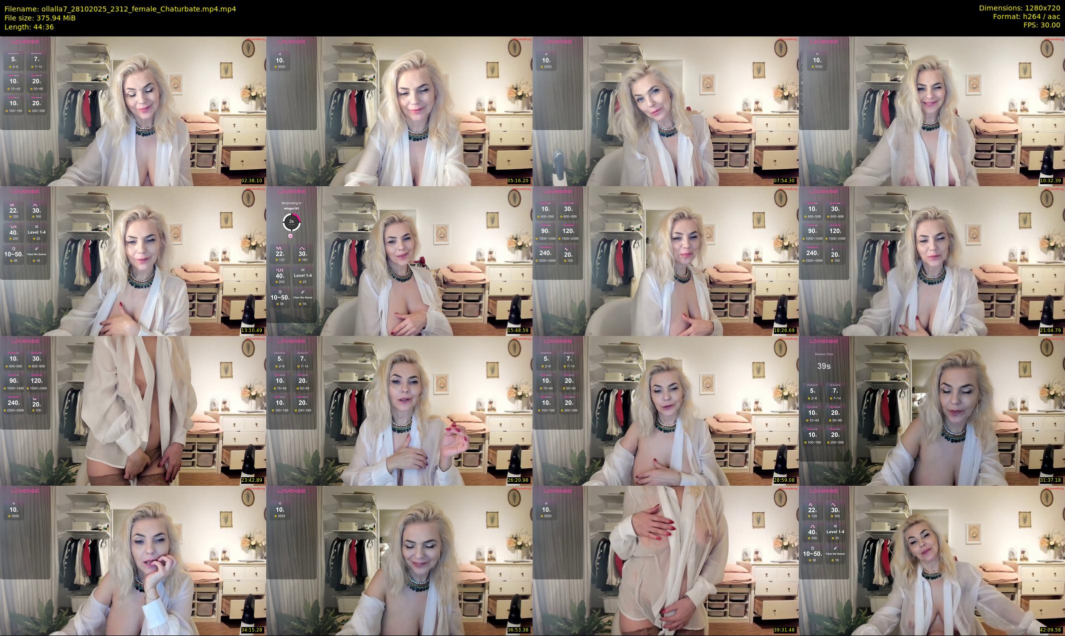 ollalla7 — 45 minute Chaturbate female cam show recording, 720p, Oct 28, 2025