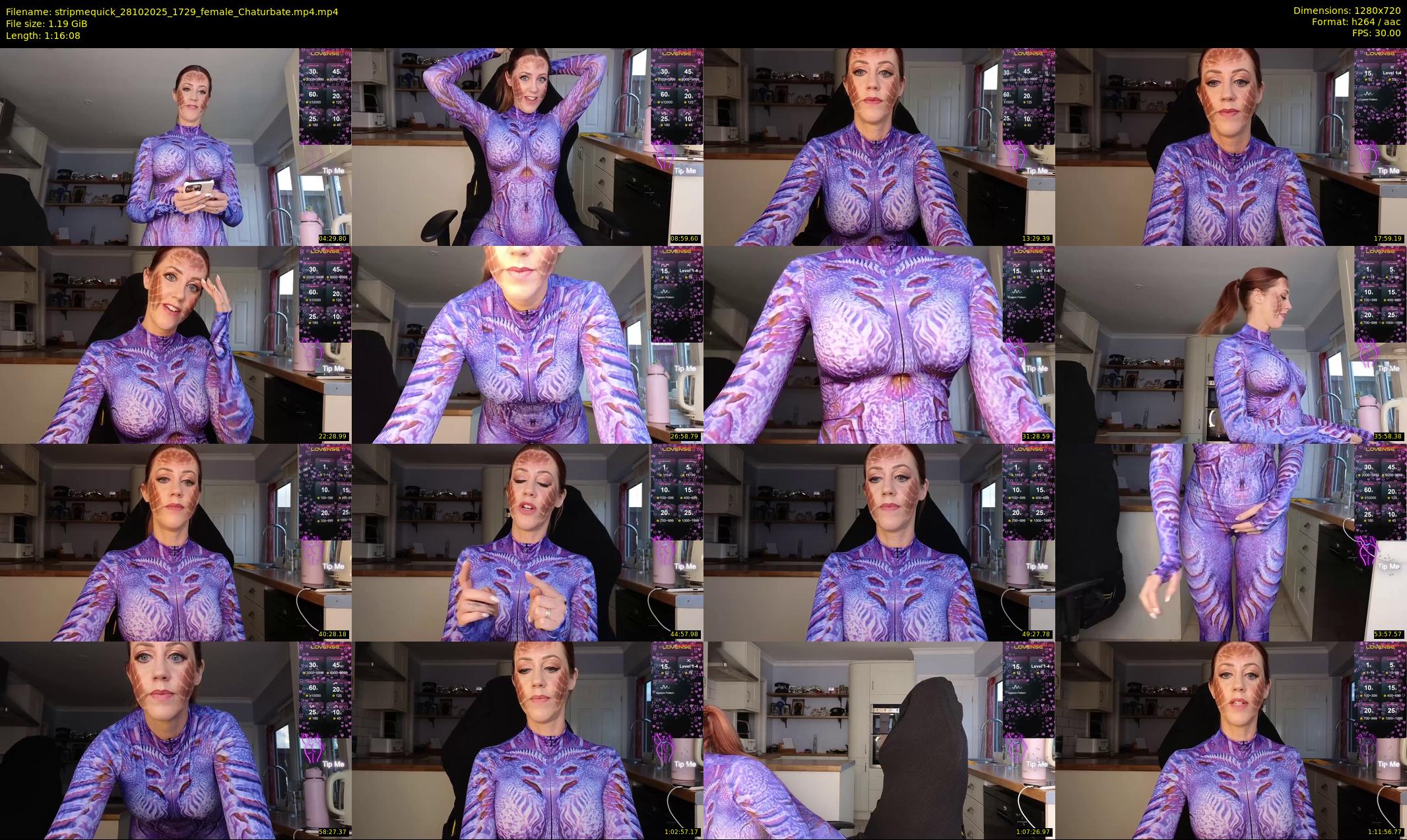 stripmequick — 77 minute Chaturbate female cam show recording, 720p, Oct 28, 2025