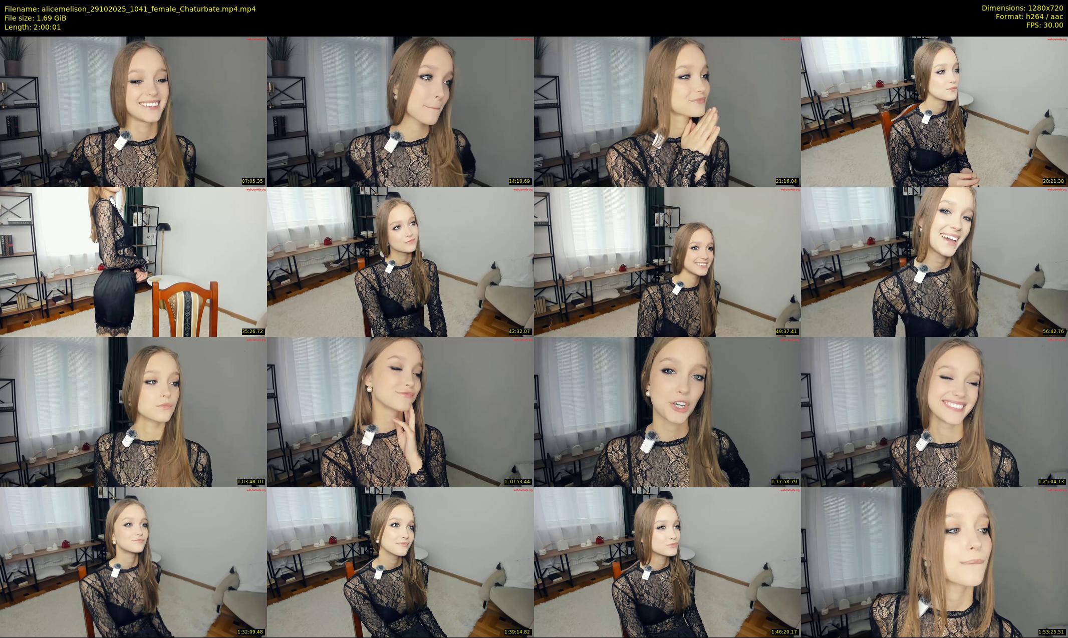 alicemelison — 121 minute Chaturbate female cam show recording, 720p, Oct 29, 2025