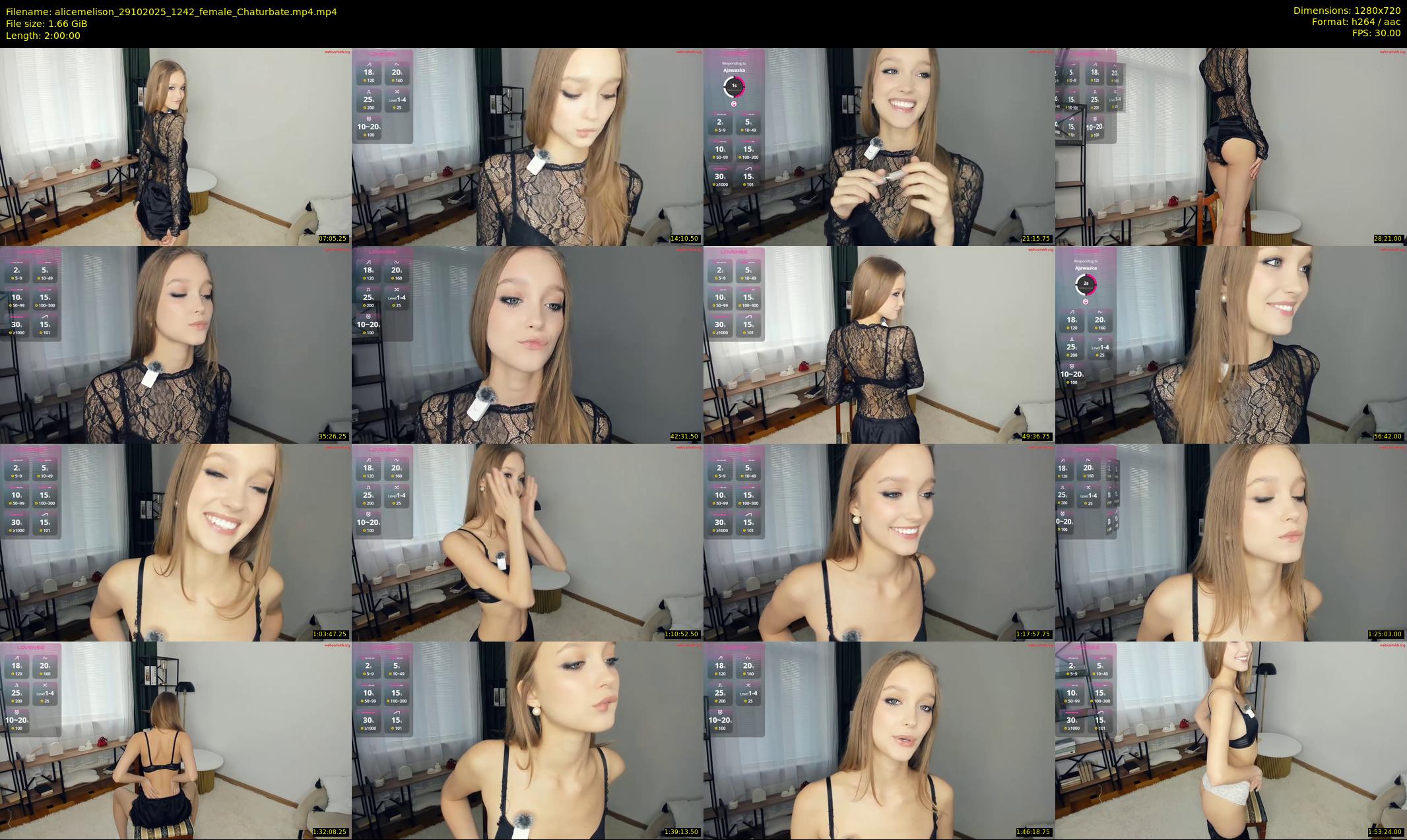 alicemelison — 120 minute Chaturbate female cam show recording, 720p, Oct 29, 2025