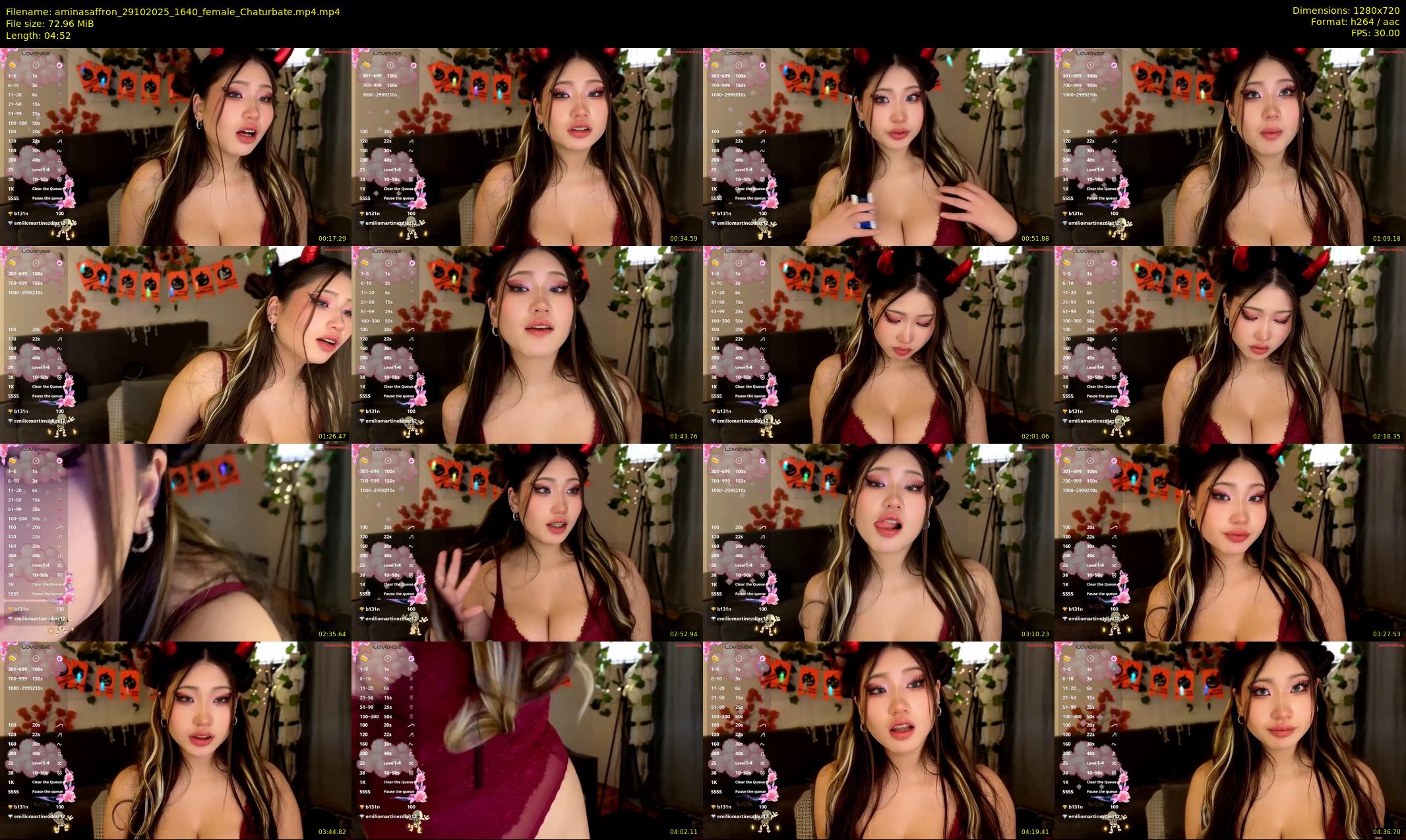 aminasaffron — 5 minute Chaturbate female cam show recording, 720p, Oct 29, 2025