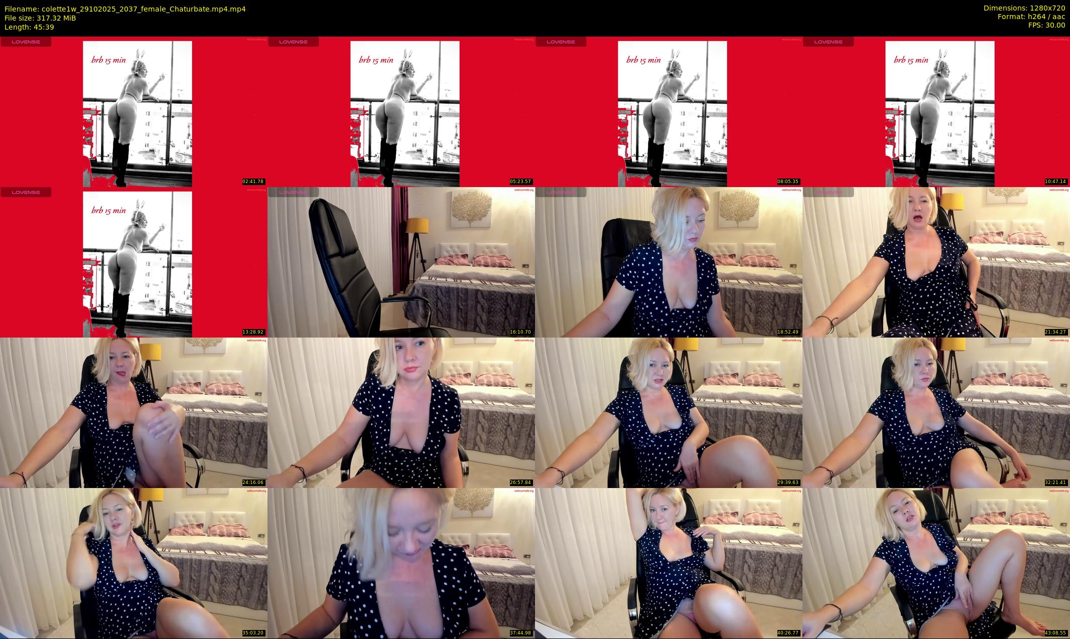 colette1w — 46 minute Chaturbate female cam show recording, 720p, Oct 29, 2025