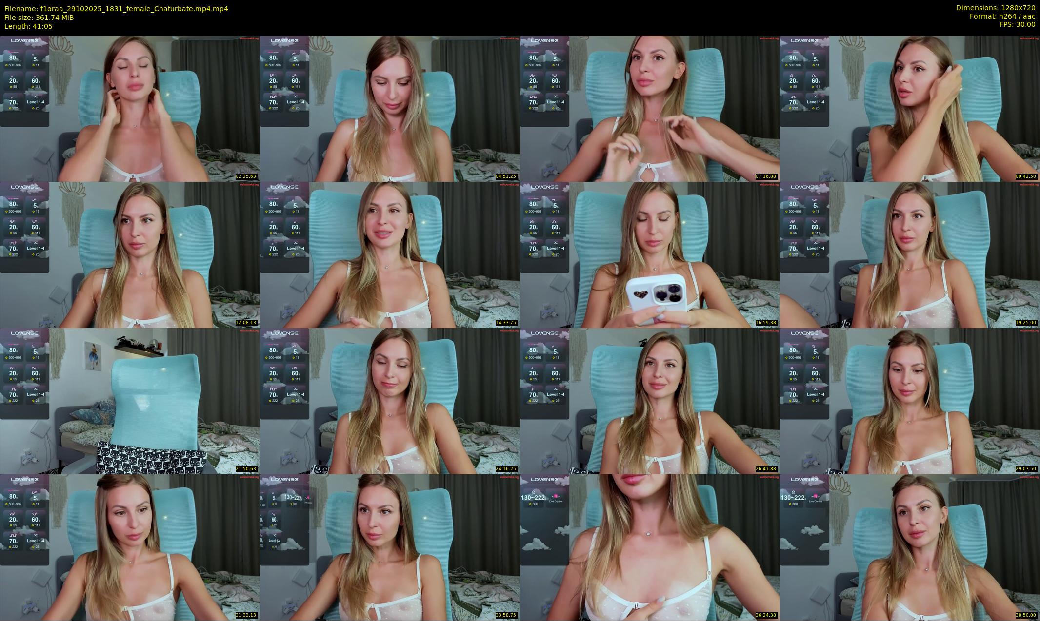 f1oraa — 42 minute Chaturbate female cam show recording, 720p, Oct 29, 2025