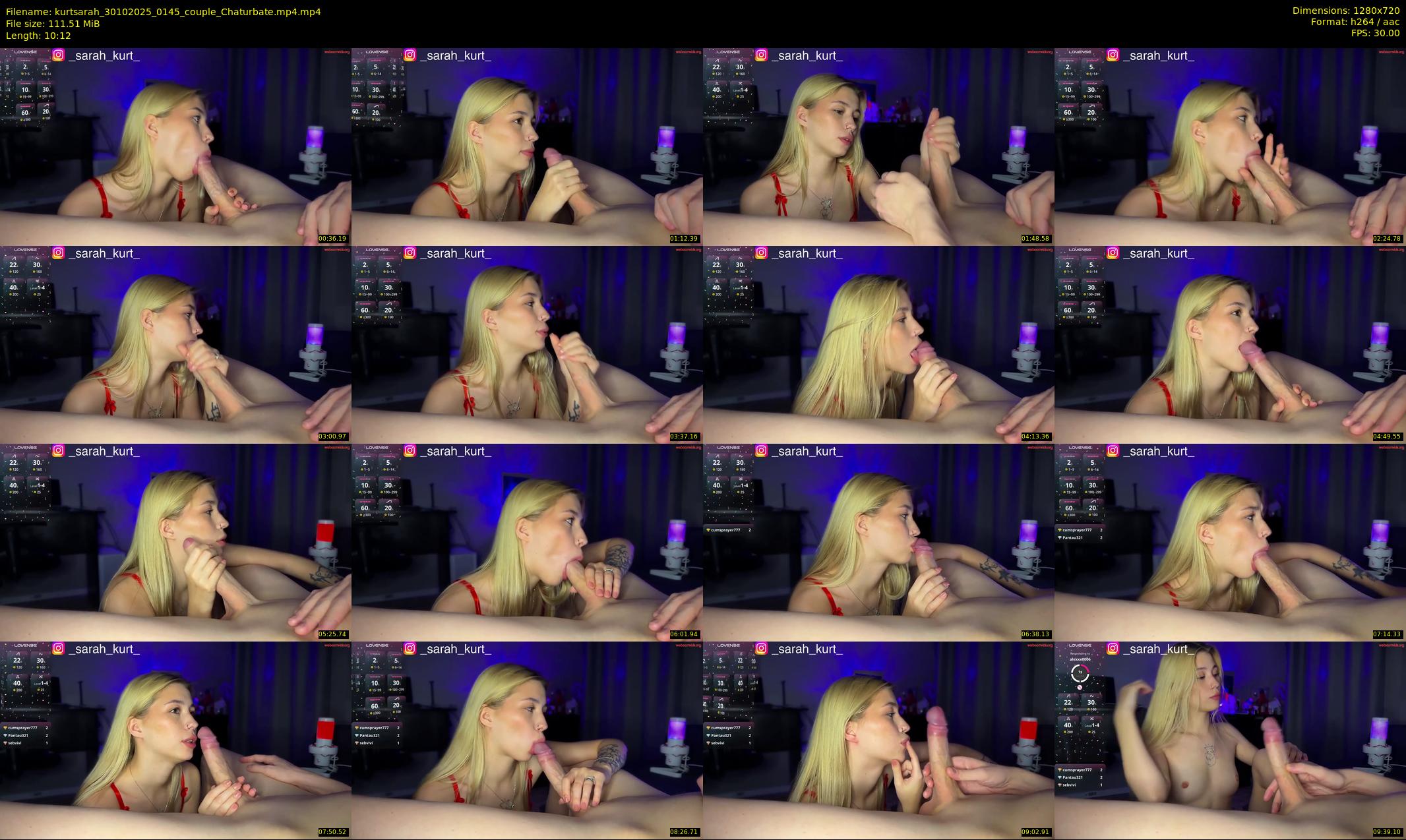 kurtsarah — 11 minute Chaturbate couple cam show recording, 720p, Oct 30, 2025