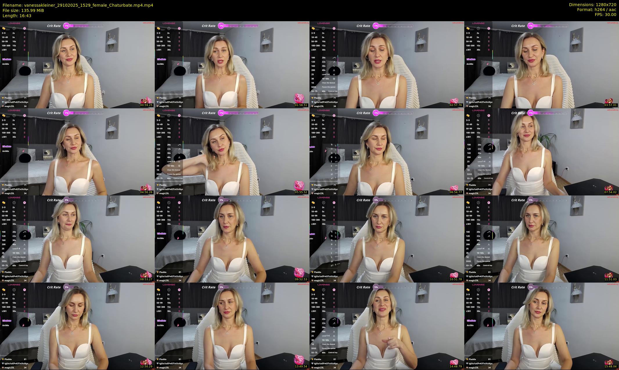 vanessakleiner — 17 minute Chaturbate female cam show recording, 720p, Oct 29, 2025