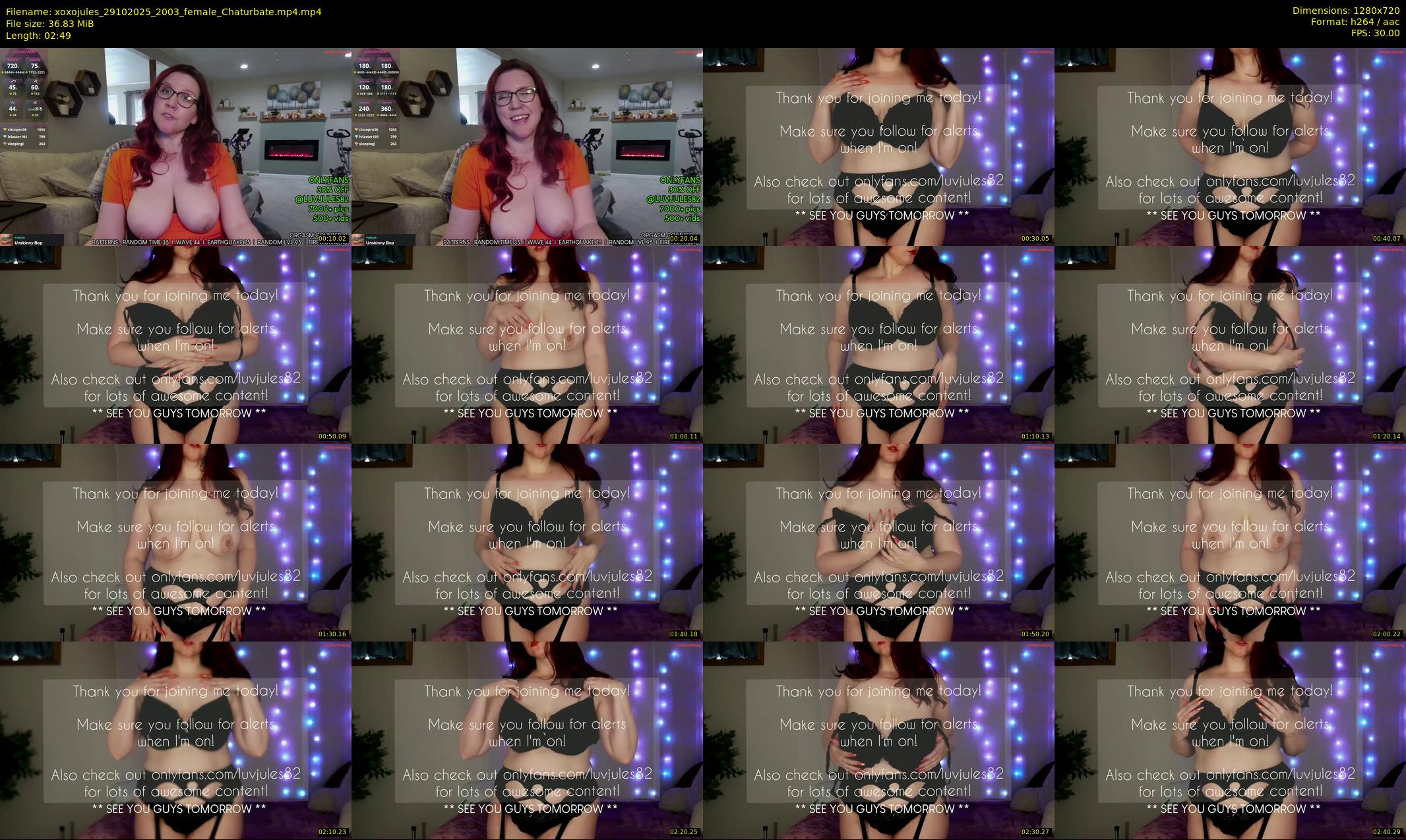 xoxojules — 3 minute Chaturbate female cam show recording, 720p, Oct 29, 2025