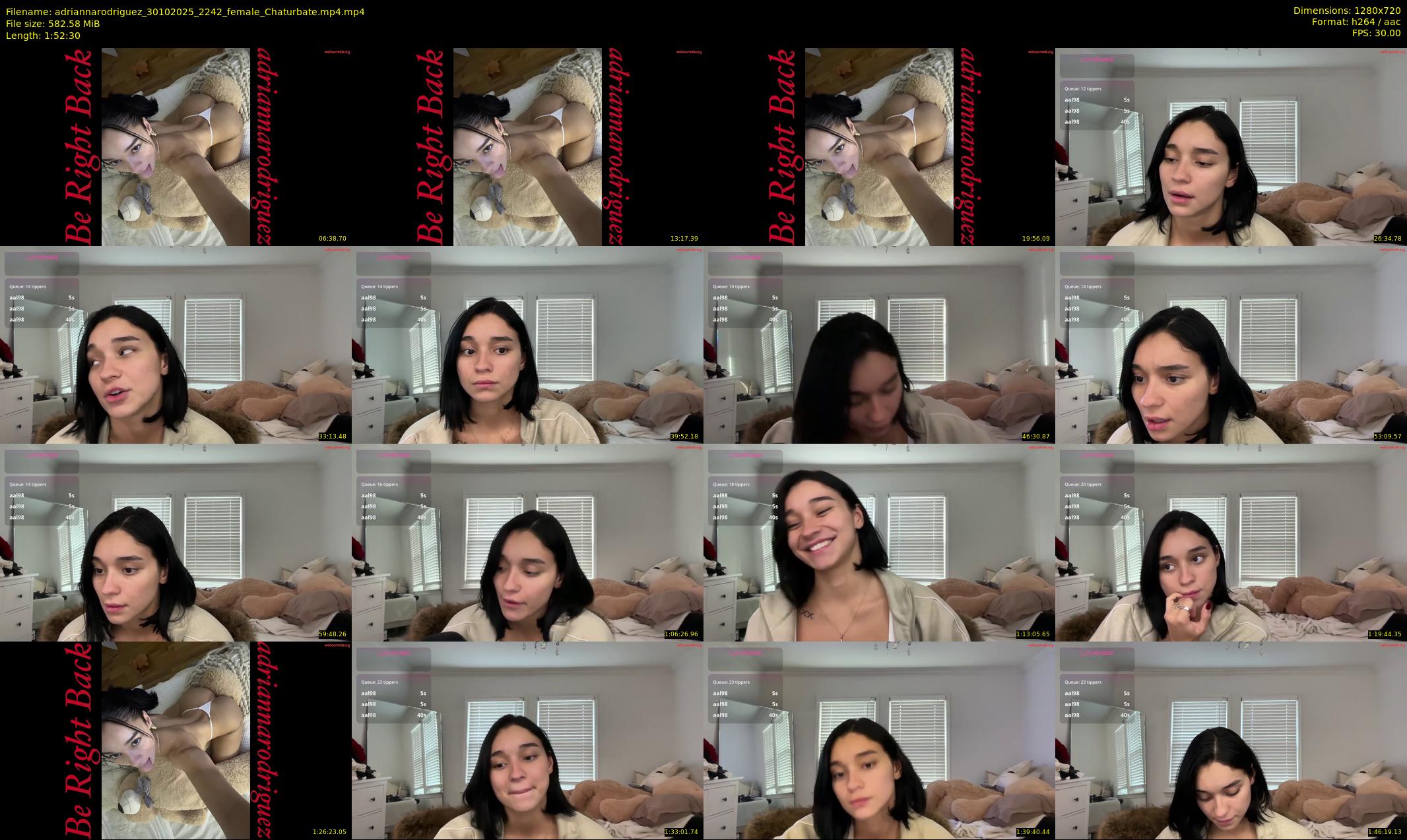 adriannarodriguez — 113 minute Chaturbate female cam show recording, 720p, Oct 30, 2025