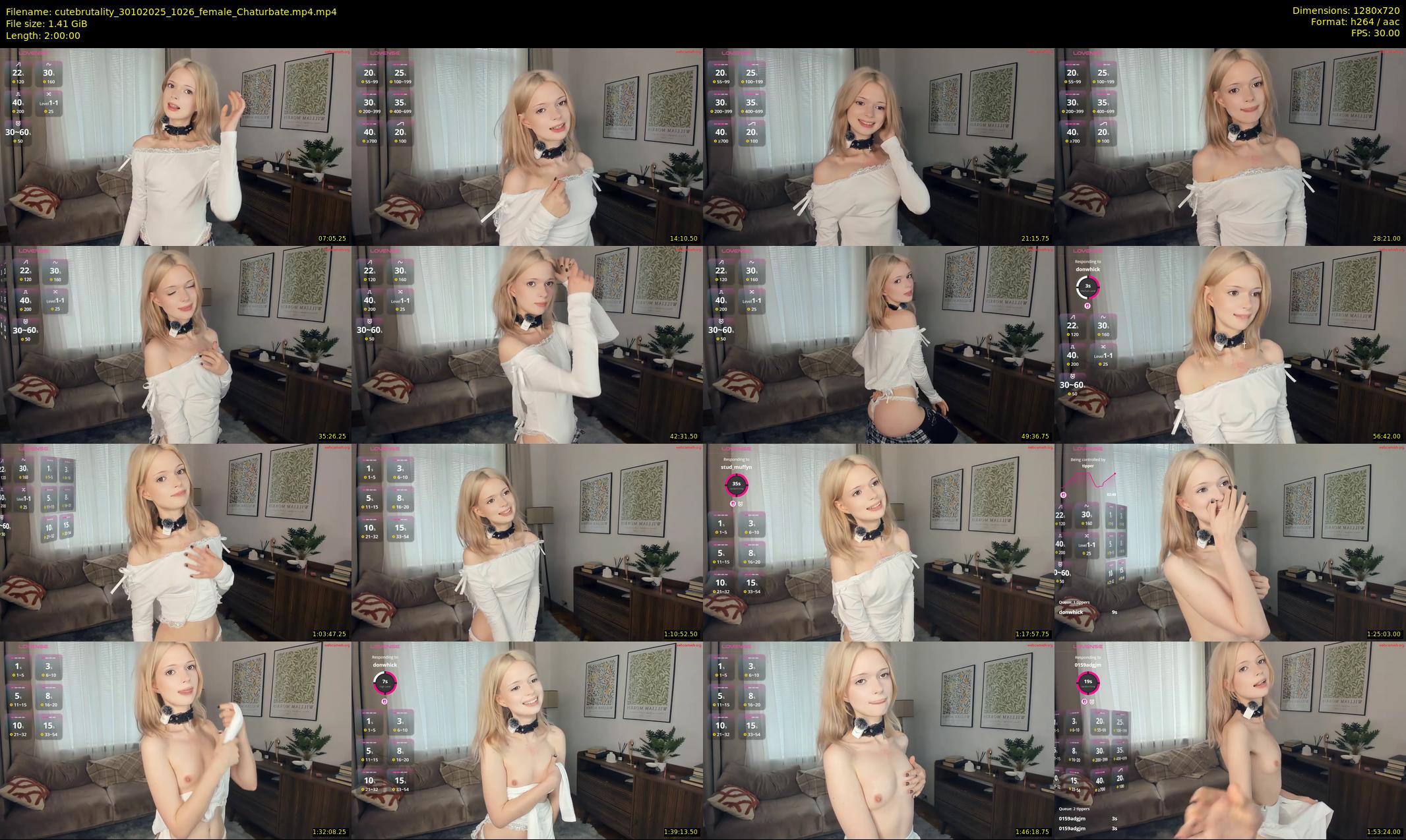cutebrutality — 120 minute Chaturbate female cam show recording, 720p, Oct 30, 2025
