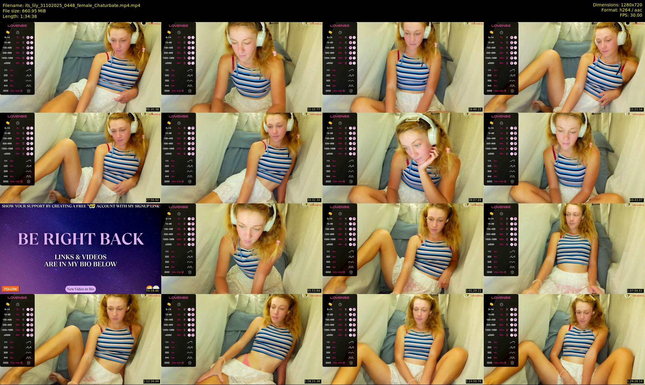 its_lily — 95 minute Chaturbate female cam show recording, 720p, Oct 31, 2025