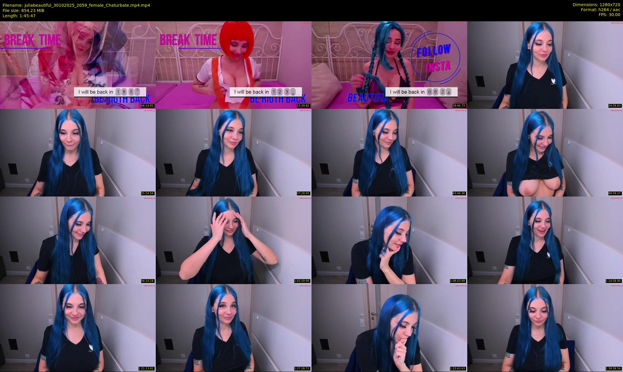 juliabeautiful — 106 minute Chaturbate female cam show recording, 720p, Oct 30, 2025