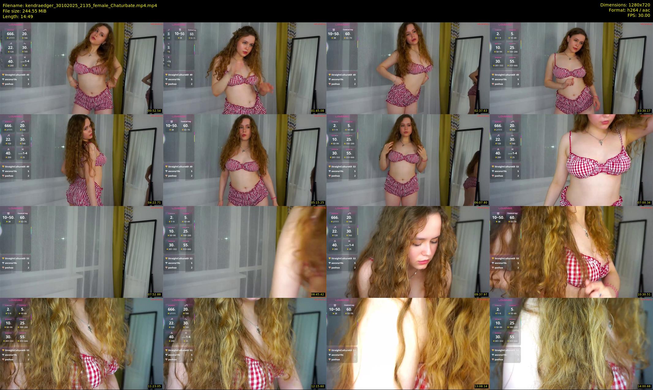 kendraedger — 15 minute Chaturbate female cam show recording, 720p, Oct 30, 2025