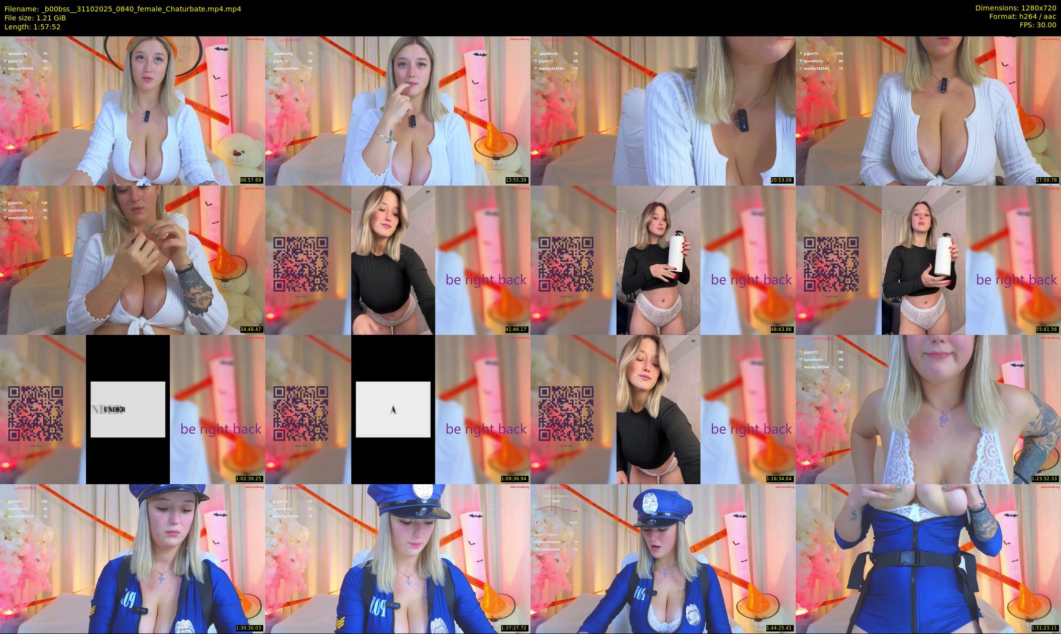 _b00bss_ — 118 minute Chaturbate female cam show recording, 720p, Oct 31, 2025