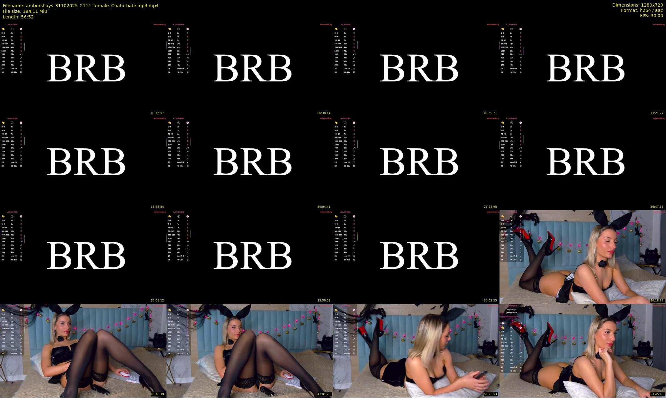 ambershays — 57 minute Chaturbate female cam show recording, 720p, Oct 31, 2025