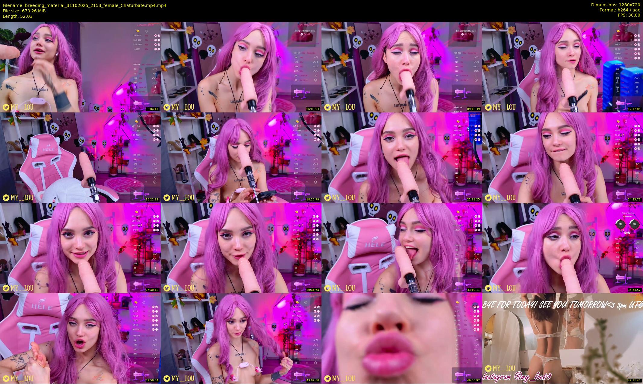 breeding_material — 53 minute Chaturbate female cam show recording, 720p, Oct 31, 2025
