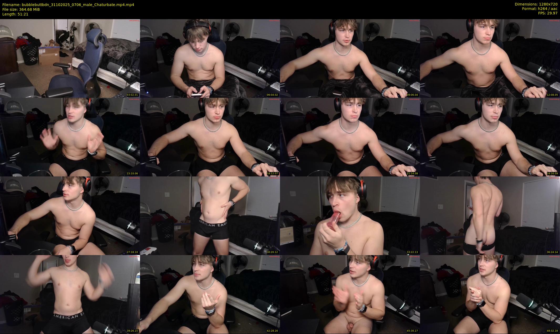 bubblebuttbdn — 52 minute Chaturbate male cam show recording, 720p, Oct 31, 2025