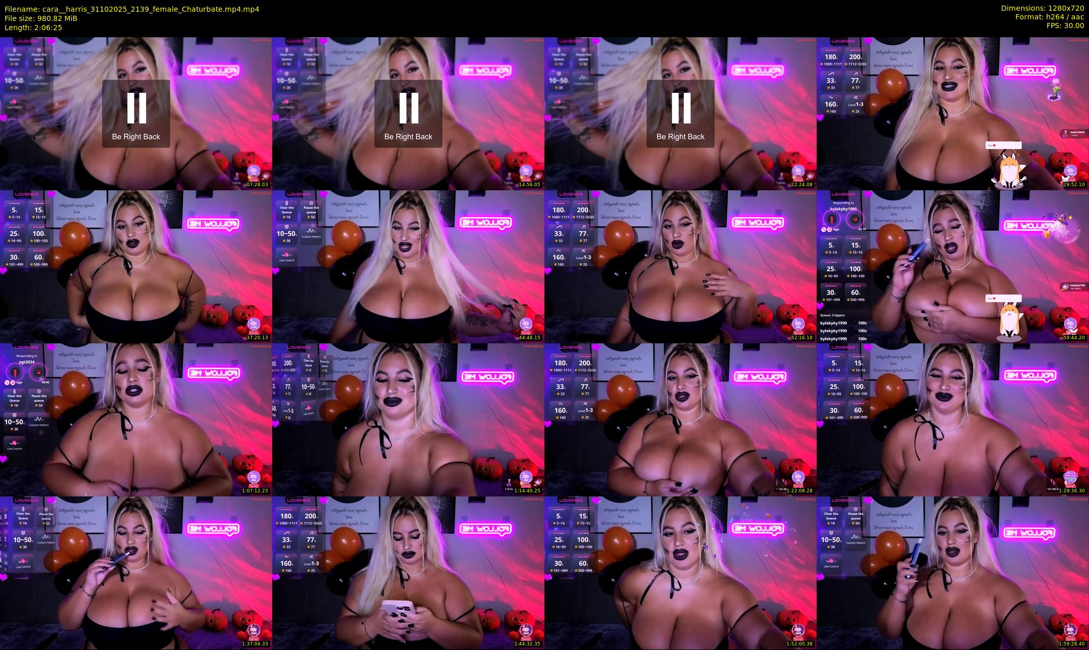 cara__harris — 127 minute Chaturbate female cam show recording, 720p, Oct 31, 2025