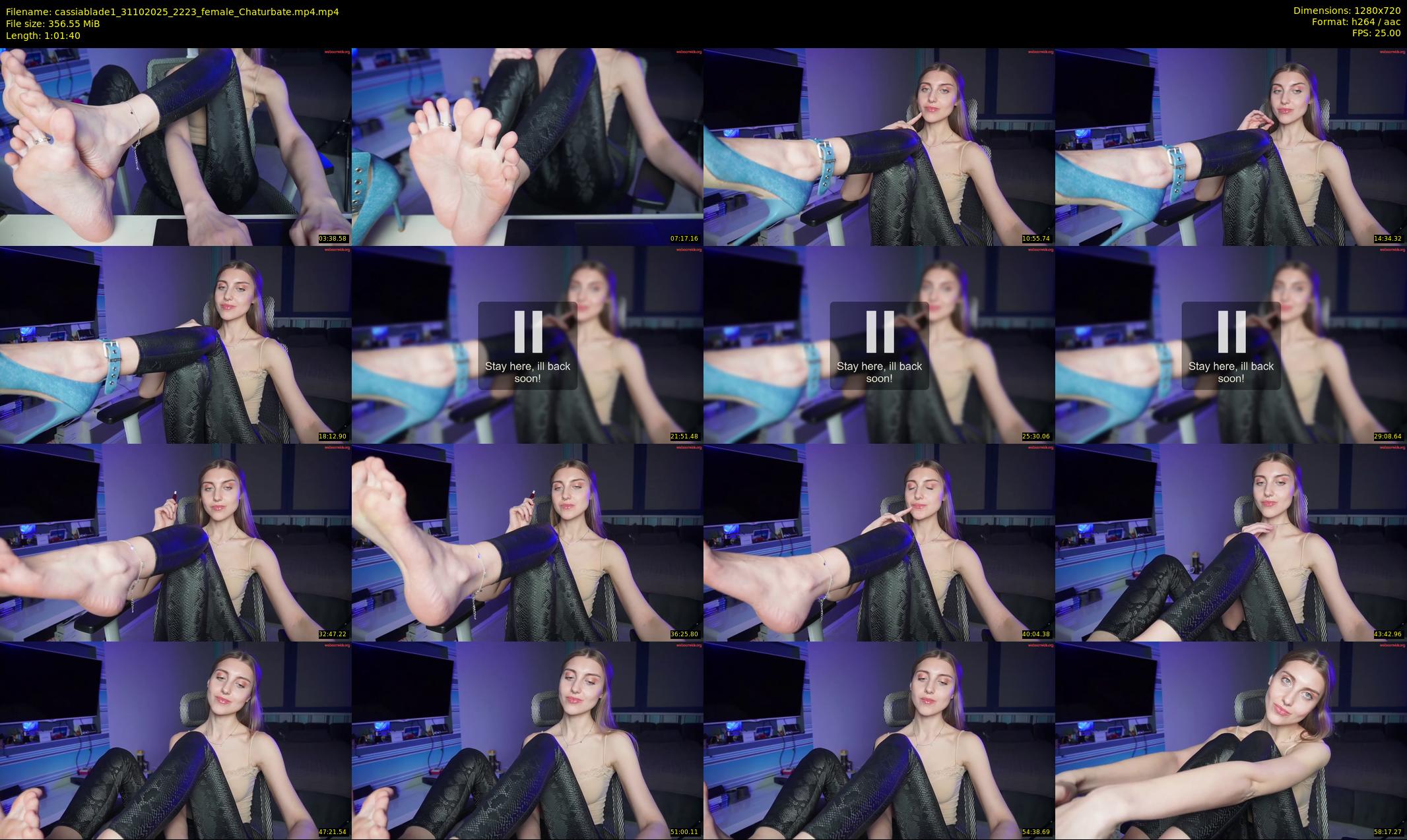 cassiablade1 — 62 minute Chaturbate female cam show recording, 720p, Oct 31, 2025