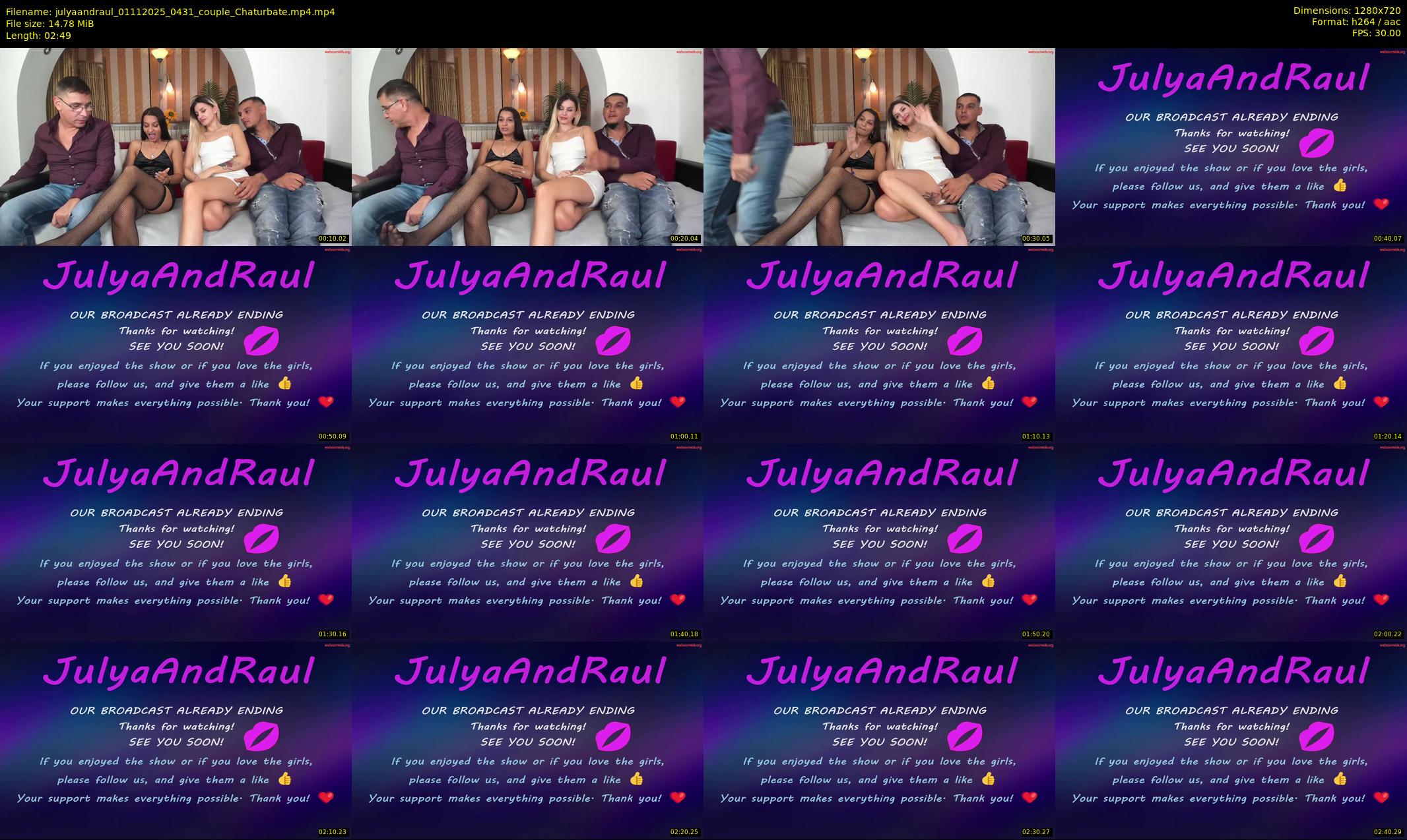 julyaandraul — 3 minute Chaturbate couple cam show recording, 720p, Nov 1, 2025