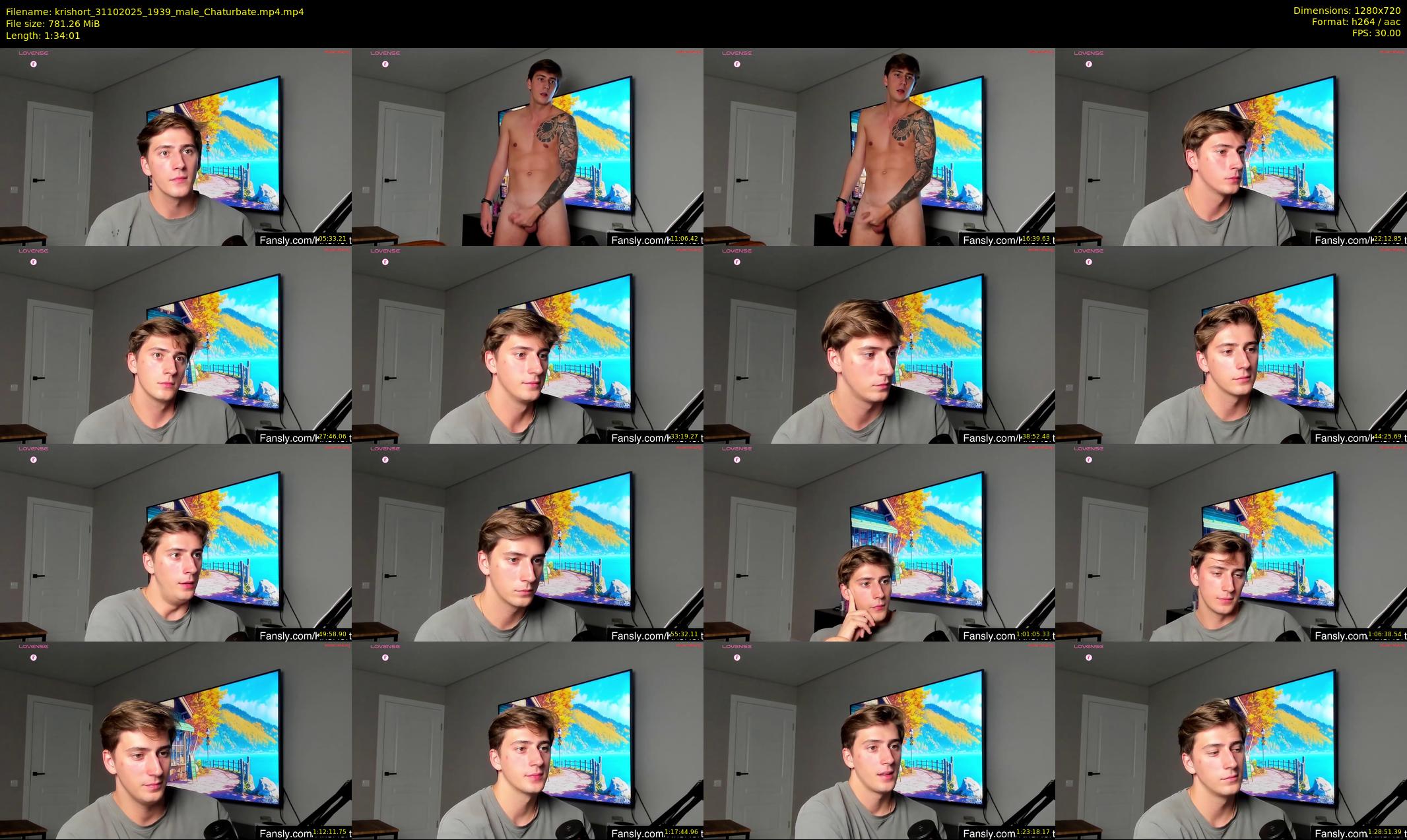 krishort — 95 minute Chaturbate male cam show recording, 720p, Oct 31, 2025